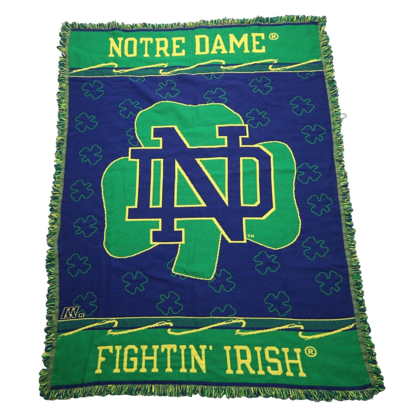 Vintage Vintage 90s All Over Print University of Notre Dame Blanket Size ONE SIZE - 1 Thumbnail