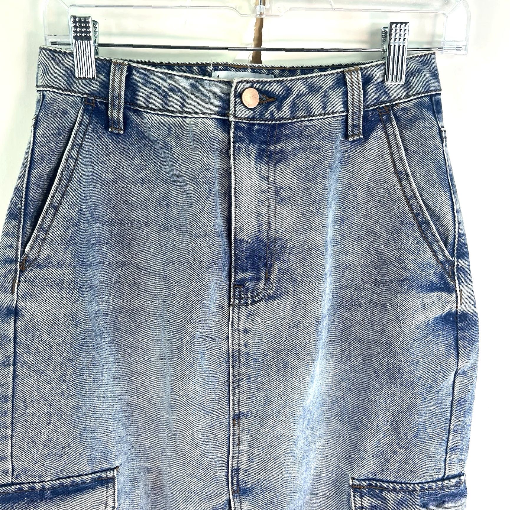 Vintage VINTAGE Love Fire Denim Maxi Skirt Womens Size 3 Blue Solid Festival Grunge Size 26" / US 2 / IT 38 - 2 Thumbnail