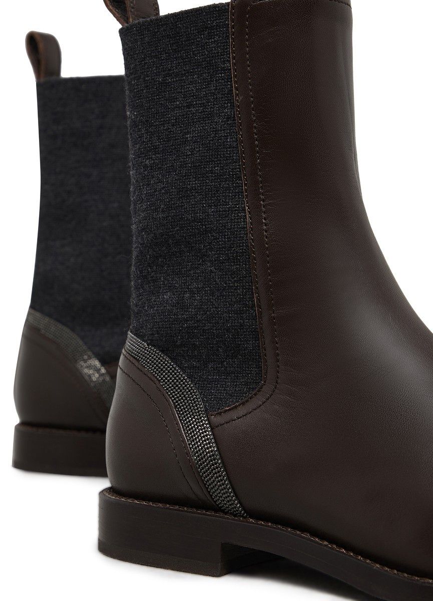 Brunello Cucinelli o1la1rc1a0325 Leather Boots in Brown Size US 8 / IT 38 - 2 Thumbnail