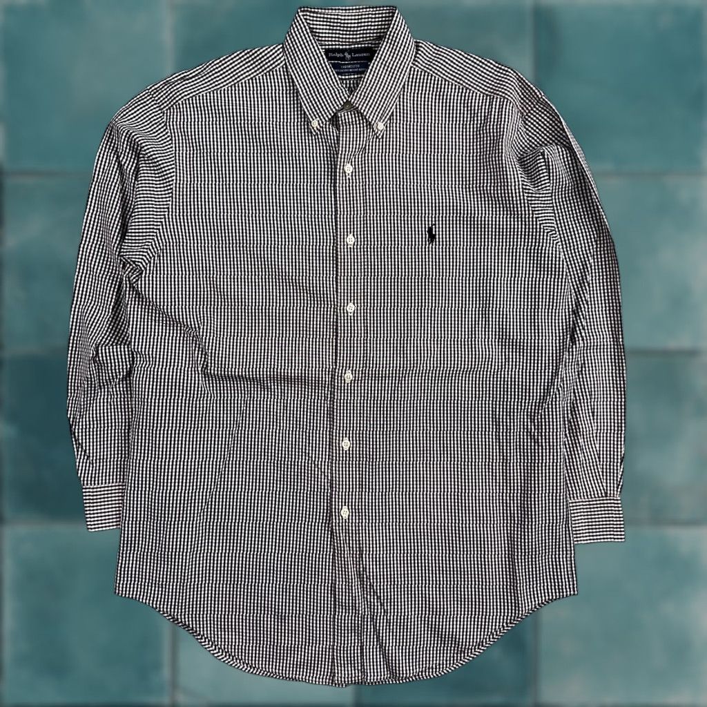 Ralph Lauren Ralph Lauren Black Check Button-Up Shirt Yarmouth Long Sleeve 15.5 Mens Classic Collared Size US M / EU 48-50 / 2 - 1 Thumbnail