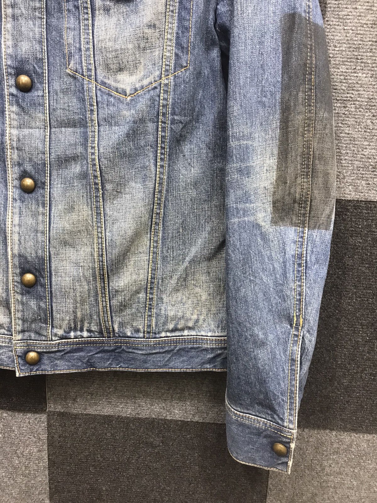 Japanese Brand Archival VelvetBlue Japanese Art Designer Trucker Jacket Size US M / EU 48-50 / 2 - 5 Thumbnail