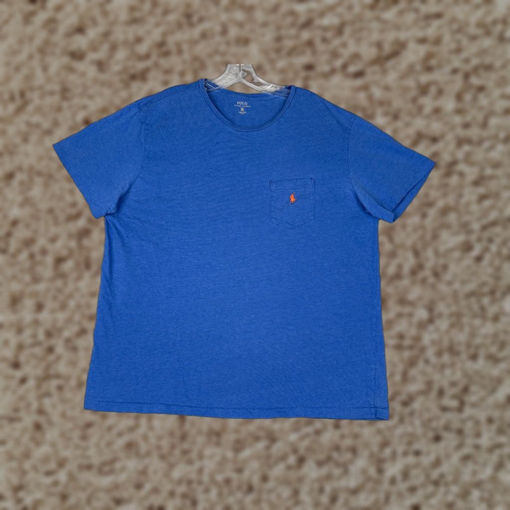 Ralph Lauren Polo Ralph Lauren Shirt Adult XL Blue Crew Neck 100% Cotton Pocket Logo T-Shirt Men’s Wear All Seasons Size US XL / EU 56 / 4 - 1 Thumbnail