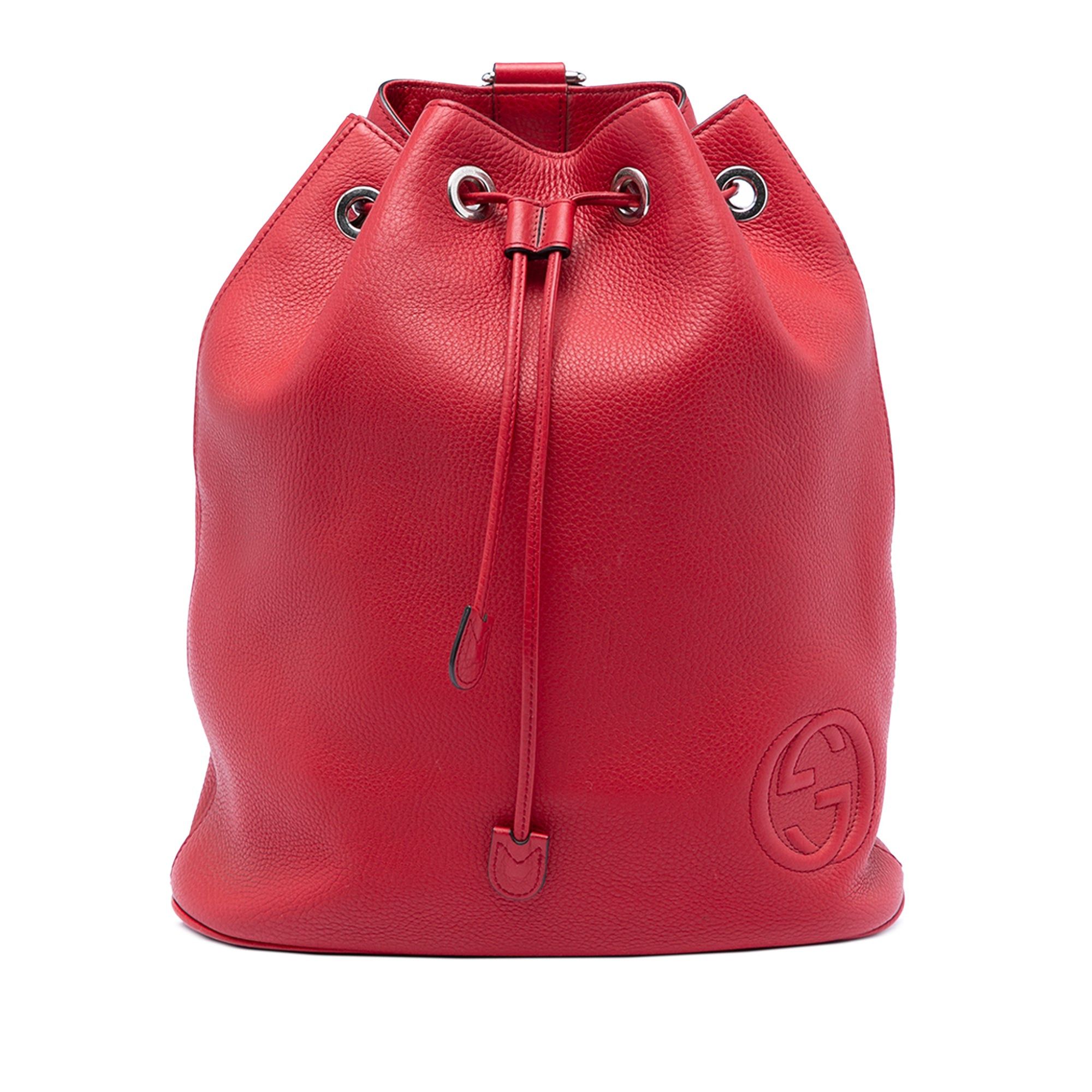 Gucci Small Pebbled Calfskin Soho Drawstring Backpack Size ONE SIZE - 1 Thumbnail