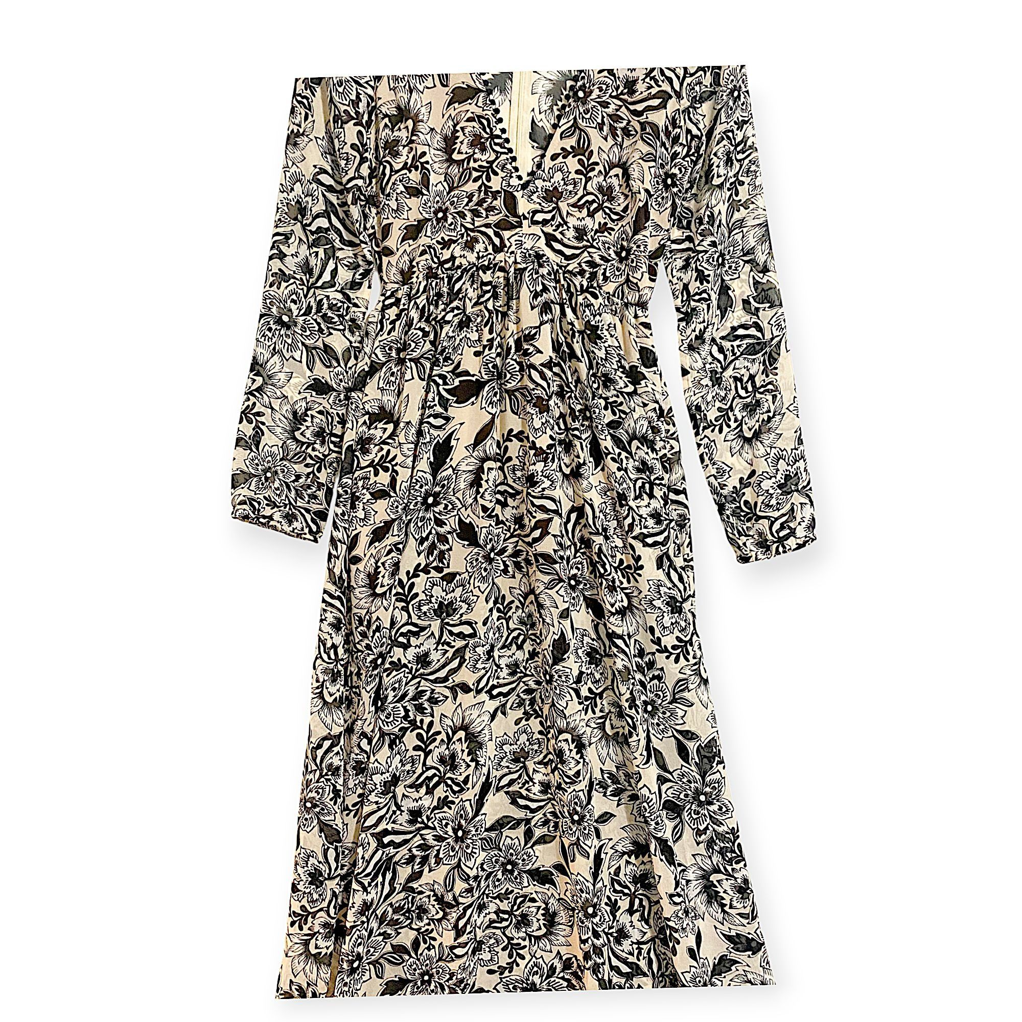 For Love & Lemons For Love & Lemons Grace Maxi Dress, Nude Floral Print, Size Size XS / US 0-2 / IT 36-38 - 9 Thumbnail
