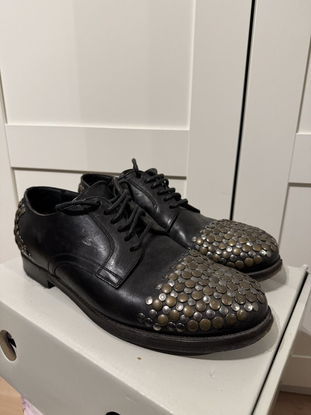 Dolce & Gabbana Dolce & Gabbana Black Leather Siracusa Derbies Size US 11.5 / EU 44-45 - 1 Thumbnail