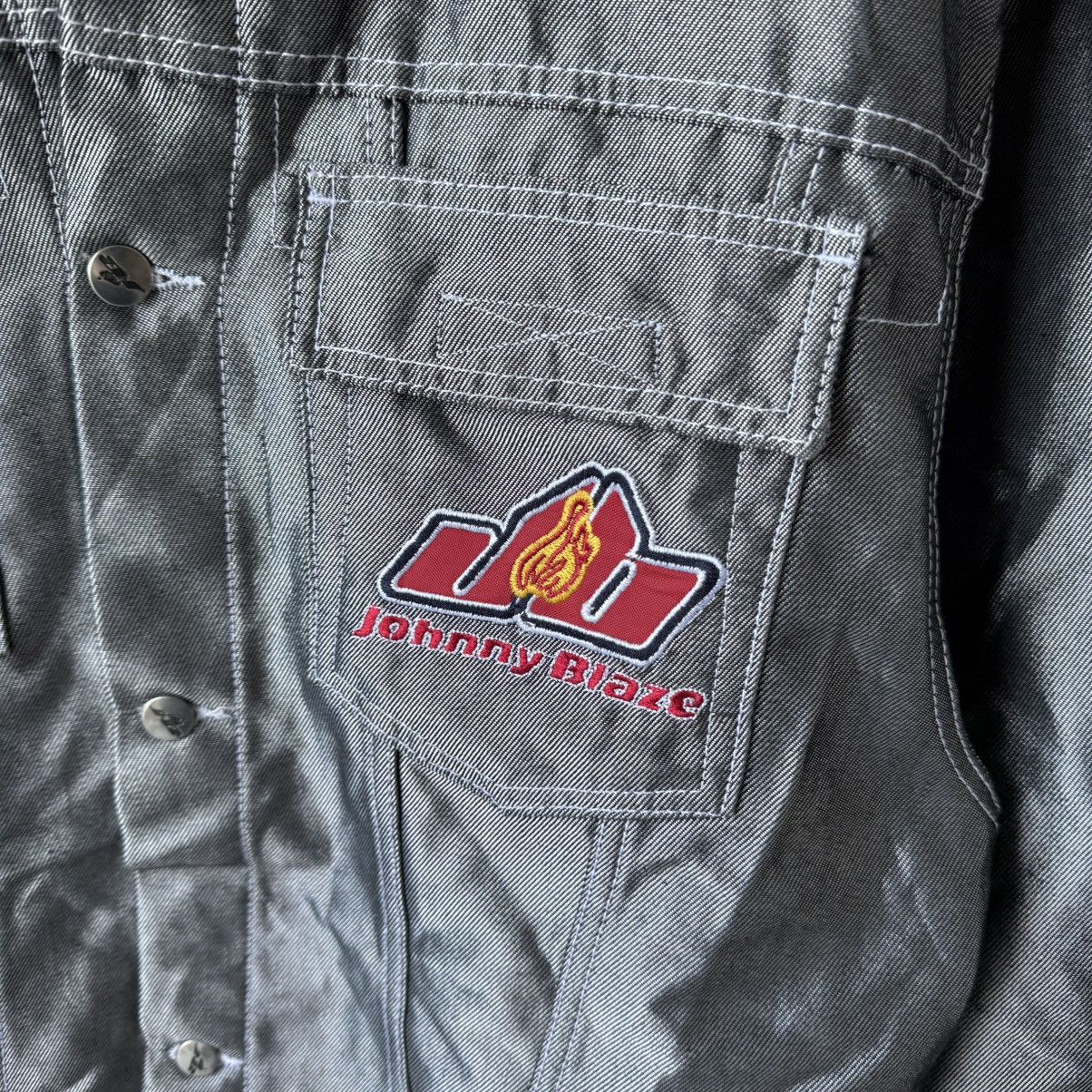 Vintage Rare‼️ Vintage 90s Johnny Blaze Workwear Silver Metal Jacket Size US L / EU 52-54 / 3 - 3 Thumbnail