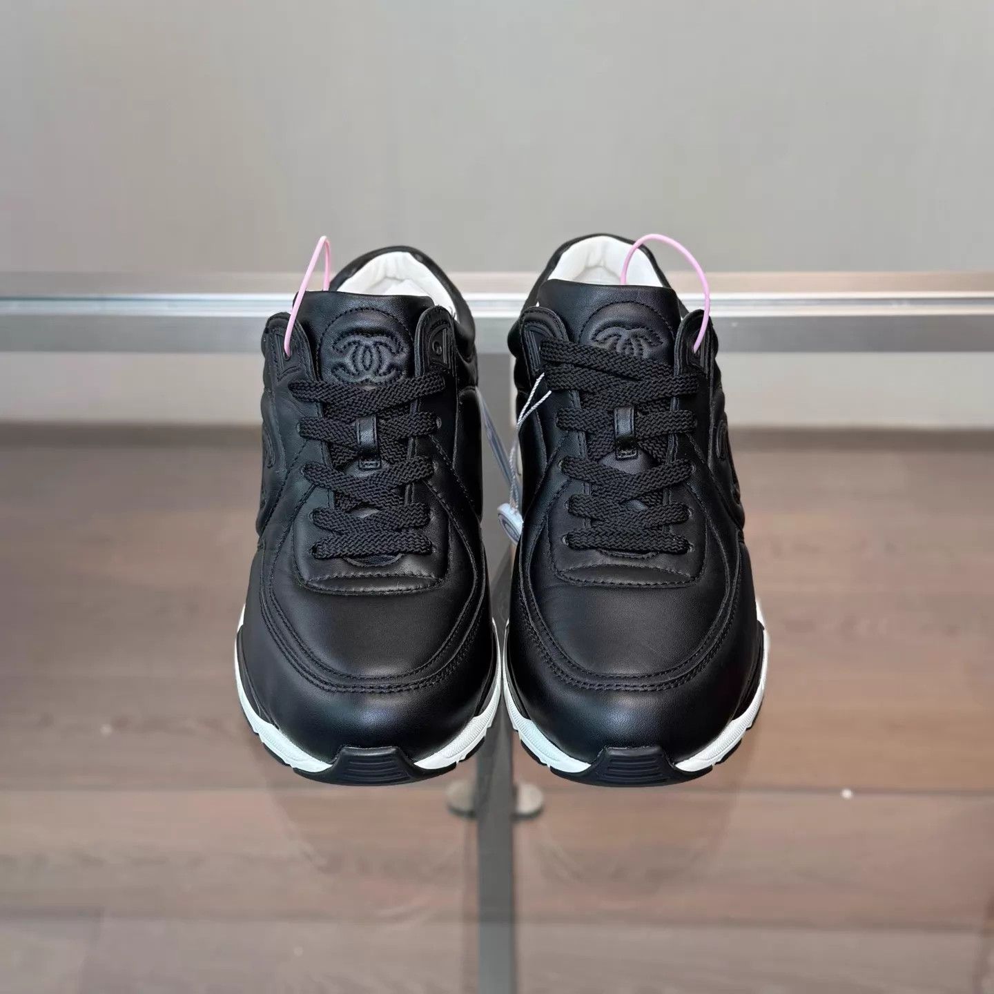Chanel CHANEL 23K Black White CC Logo Sneakers Women's 37.5 New Size US 7 / IT 37 - 2 Thumbnail