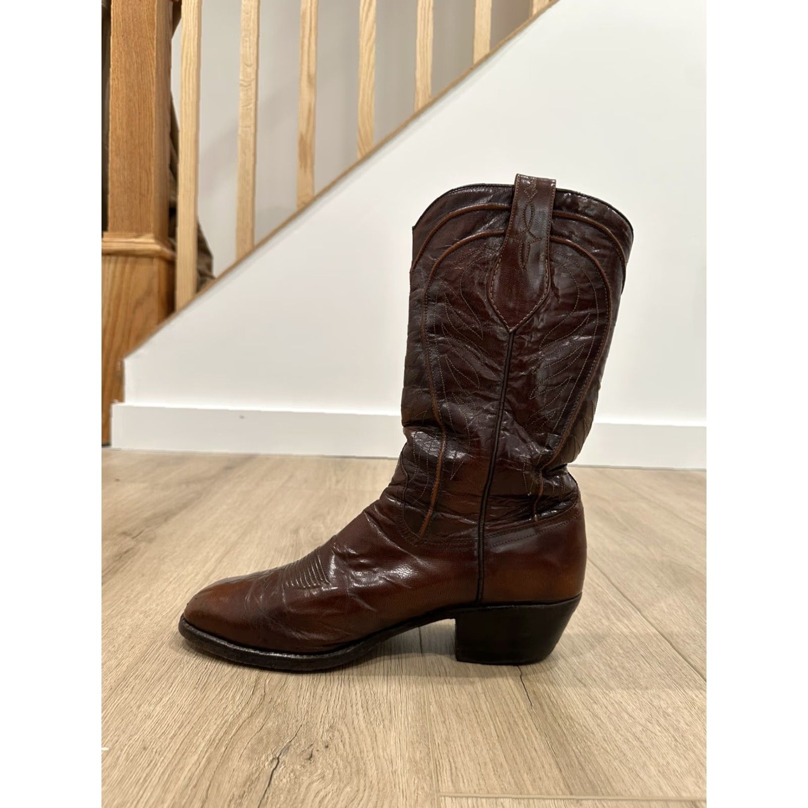 Dan Post VINTAGE Dan Post Cowboy boots Men 9D Brown 6683 Western Leather Boots Cowboys Schuhe? Size US 9 / EU 42 - 6 Thumbnail