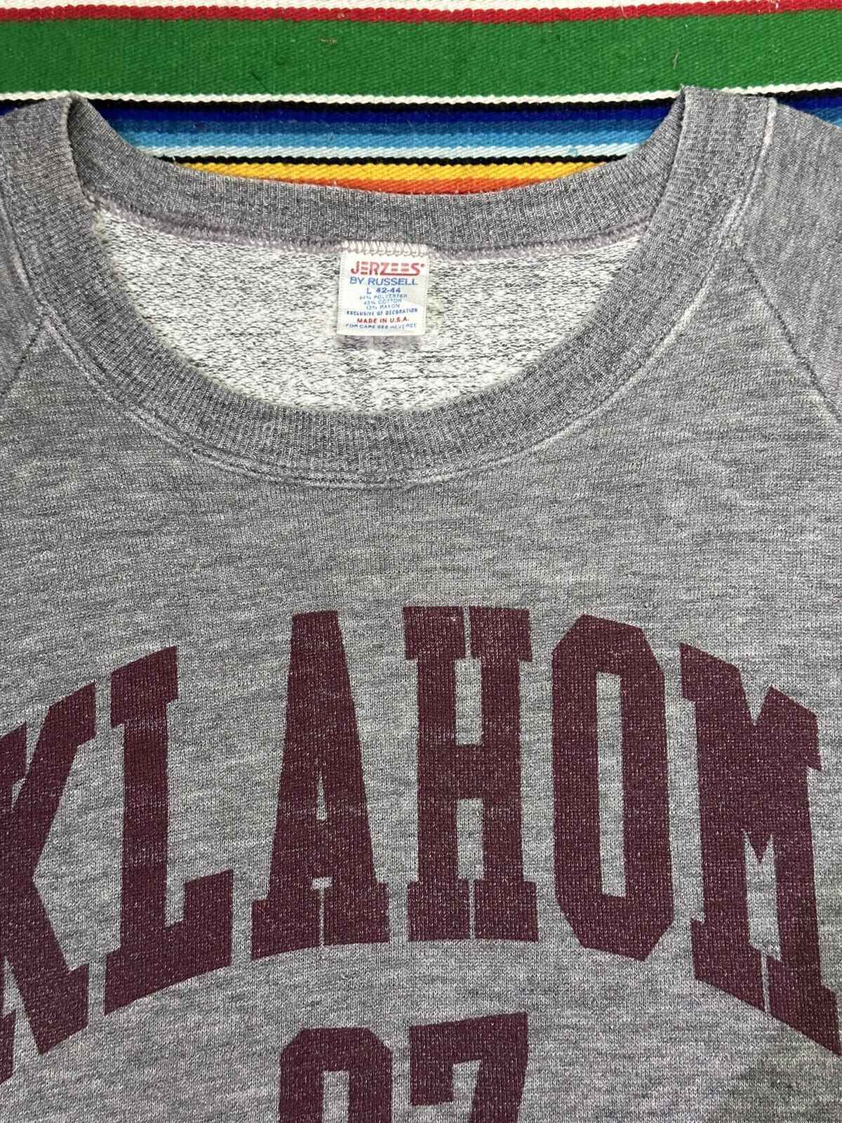 Japanese Brand 💥Vintage Rusell Oklahoma💥 Vintage Triblend Okhlahoma 💥 Size US XL / EU 56 / 4 - 6 Thumbnail