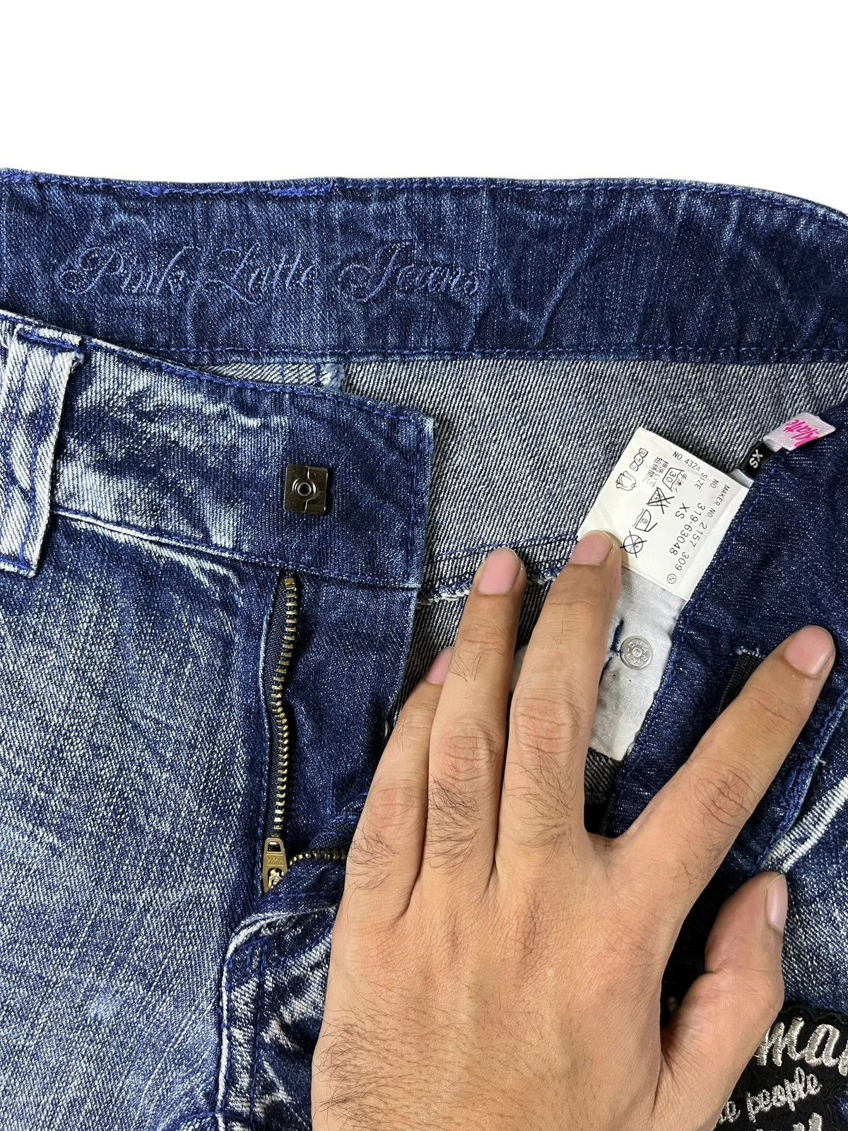 Japanese Brand × Kapital Vintage Japanese Brand Acid Wash Punk Ripped Patched Jeans Size 29" - 9 Thumbnail