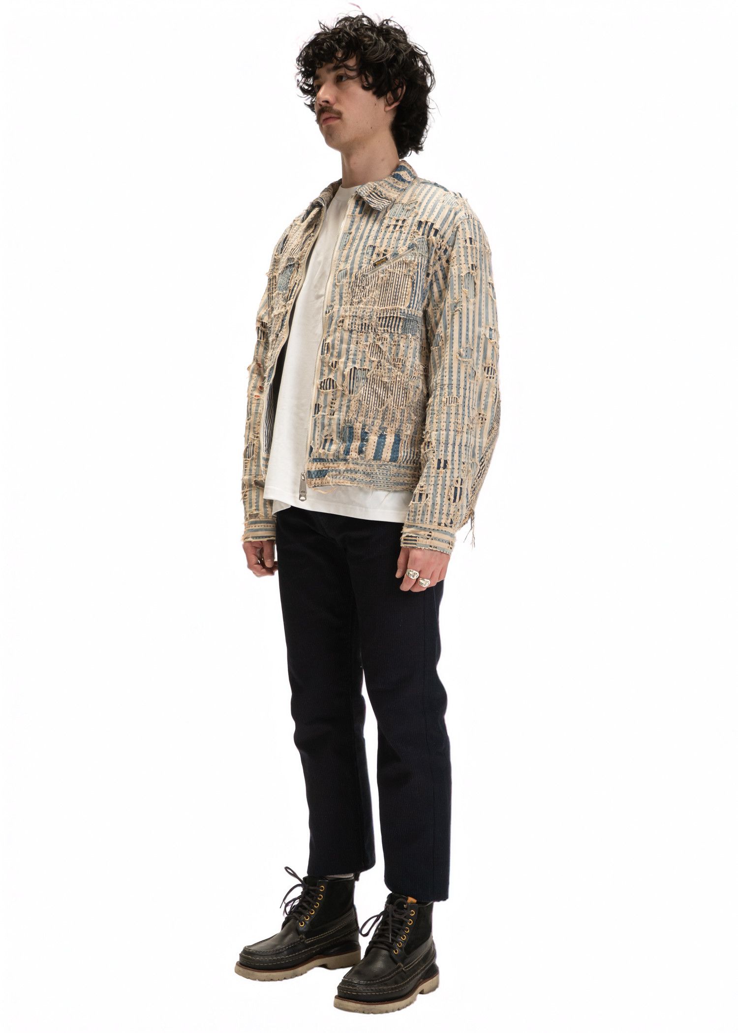 Kapital Kountry Liberty Stripe Boro Drizzler Zip Jacket Size US M / EU 48-50 / 2 - 5 Thumbnail