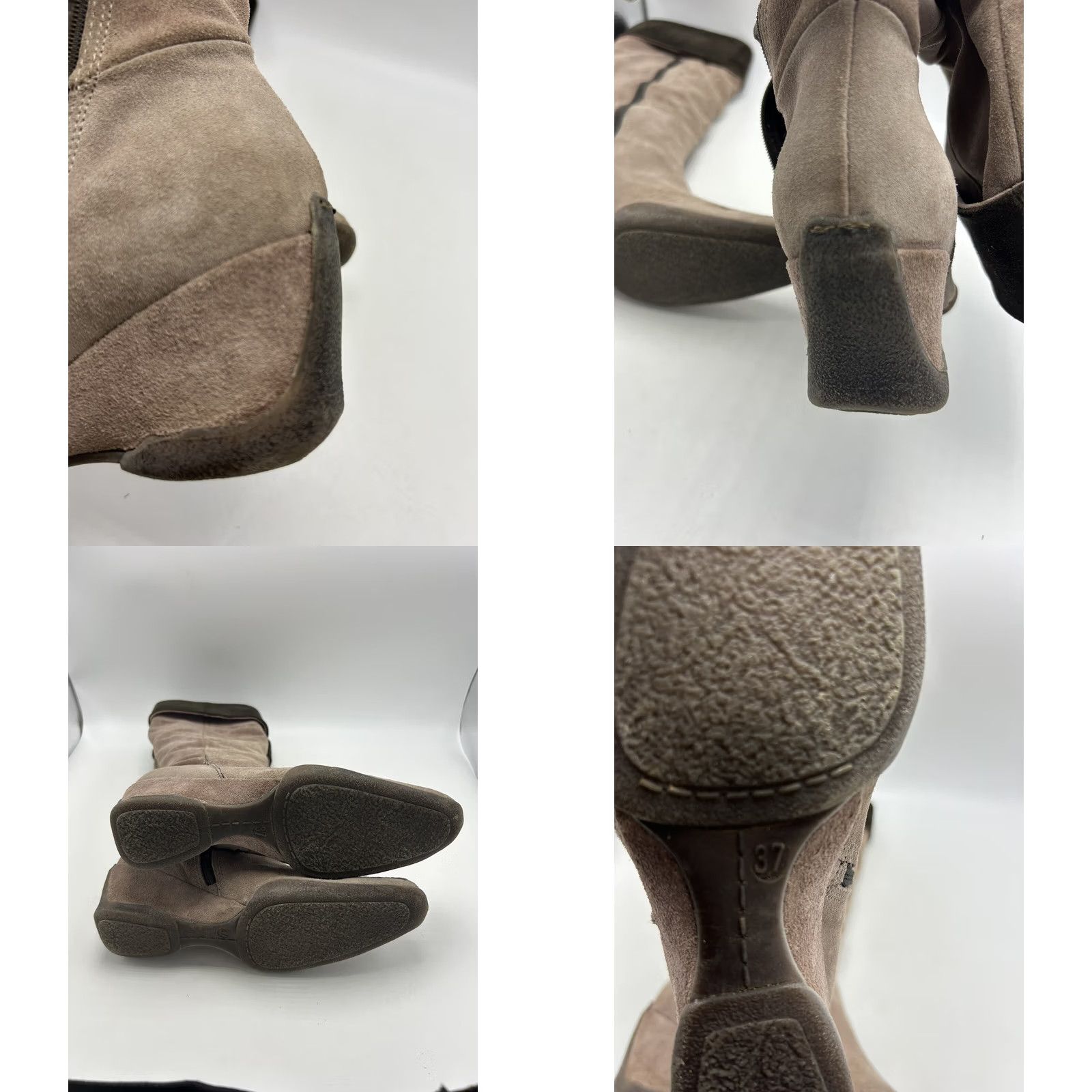 Vintage Steven by Steve Madden Wedge Boots Womans 7 Beige Suede Leather Riding 37 Gum Sole 2" Zip Brown Size US 7 / IT 37 - 8 Thumbnail