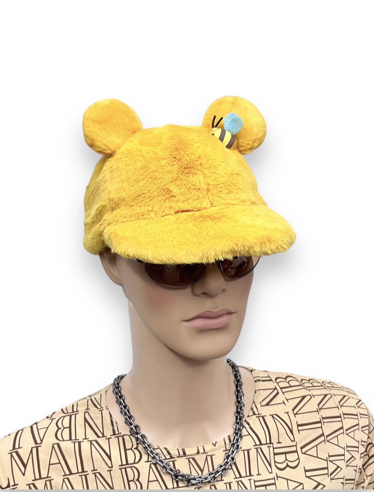 image of Dopetokyo Disney Winnie The Pooh Fluffy Fur Ears Hat in Yellow, Men's
