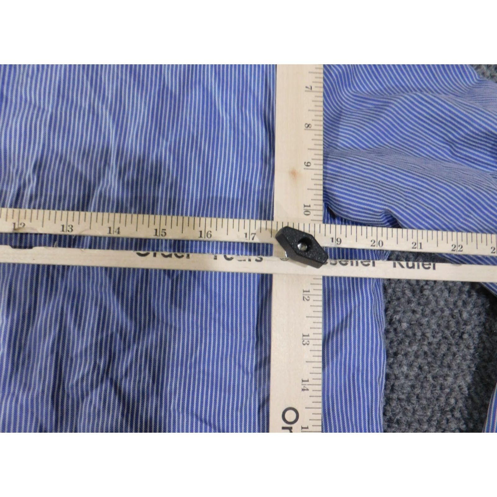 Zara Zara Mens Shirt 15 Blue Regular Striped Button-Up City Modern Dress Slim Knit Cotton Long Sleeve Button-Down Collar Mens Size 40R - 5 Thumbnail