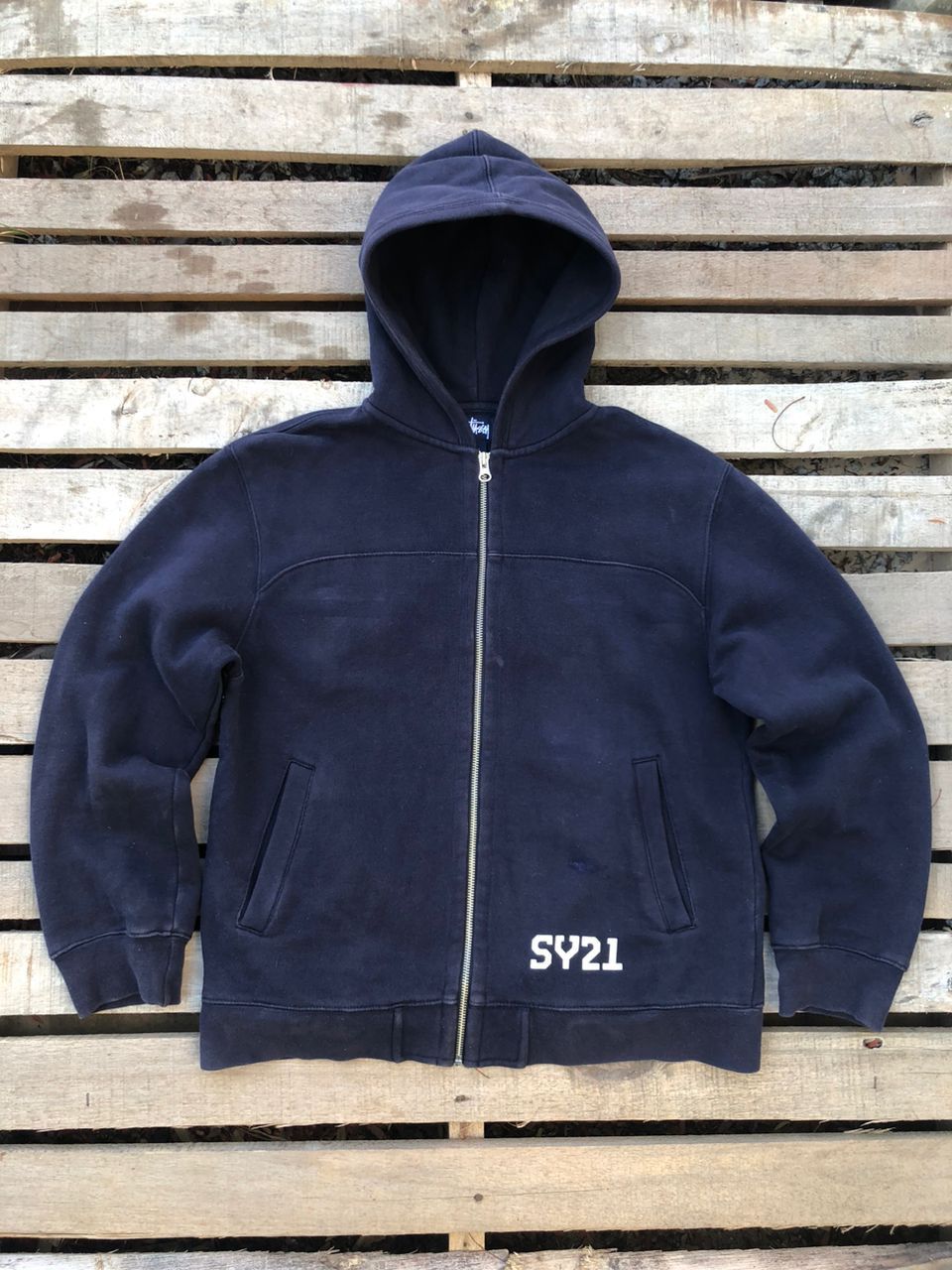Stussy Vintage 90s STUSSY SpellOut Full-Zip Hoodie Size US S / EU 44-46 / 1 - 2 Thumbnail