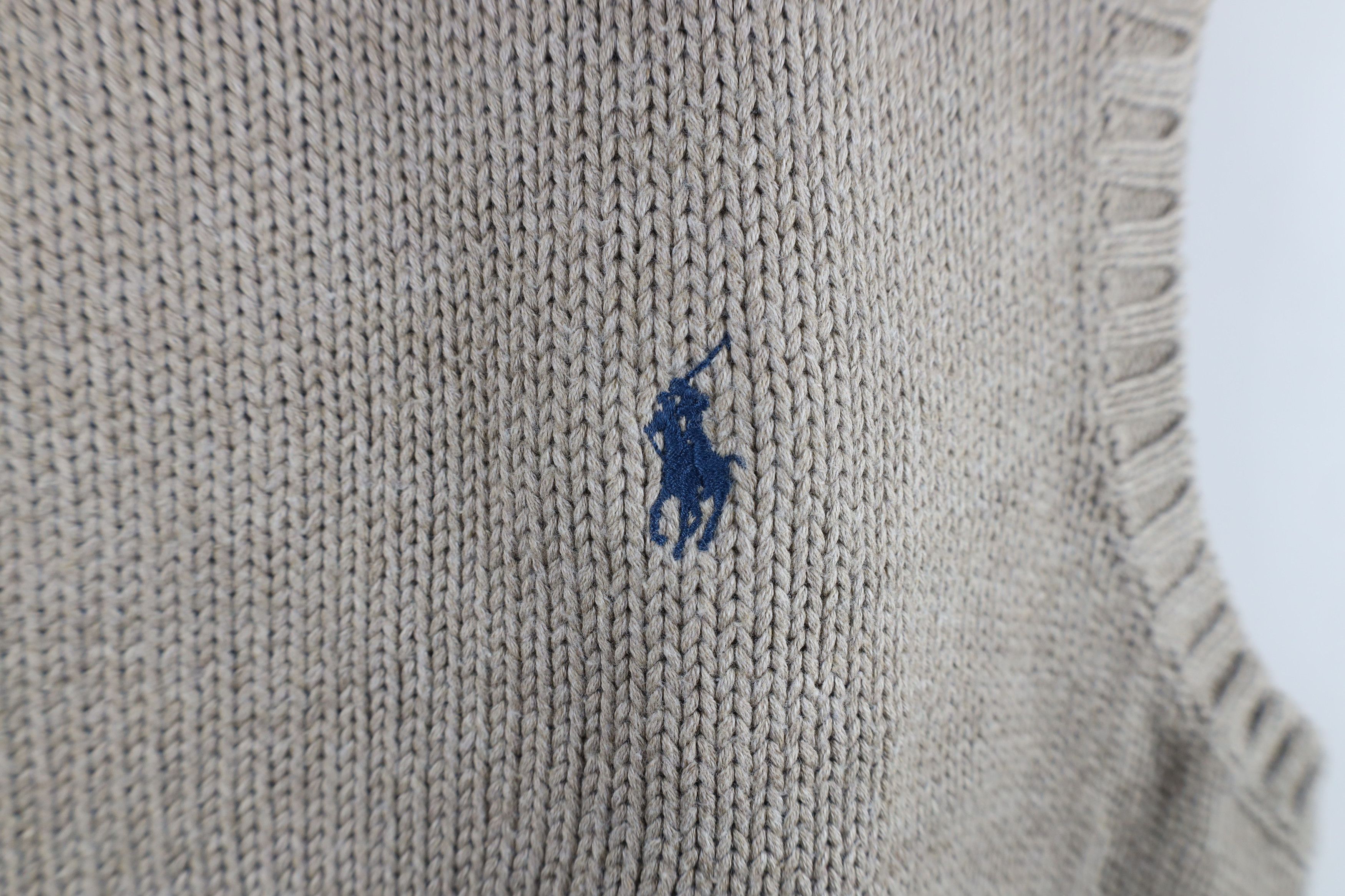 Polo Ralph Lauren Vintage 90s Ralph Lauren Knit V-Neck Sweater Vest Beige Size US L / EU 52-54 / 3 - 4 Thumbnail
