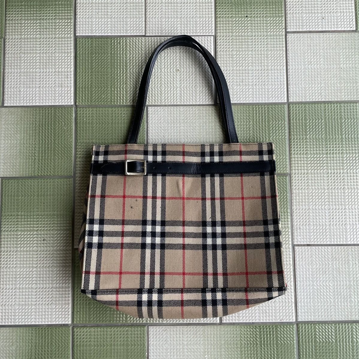 Burberry × Japanese Brand × Vintage ❗️ RARE Burberry Blue Label Nova Check Small Tote Size ONE SIZE - 24 Thumbnail