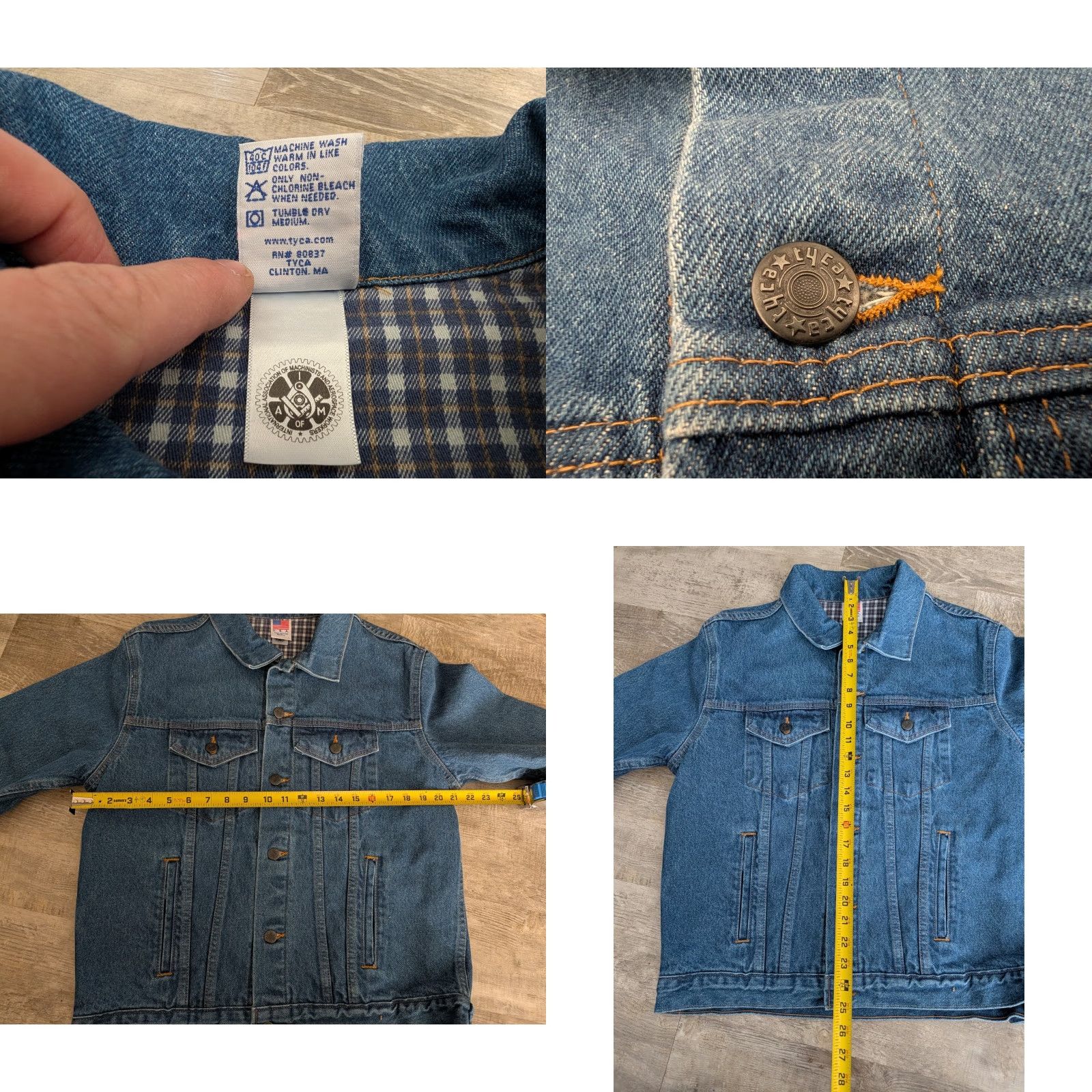 Denime VINTAGE Tyca Denim Embossed UP Michigan Trucker Jacket Size US 29 - 8 Thumbnail