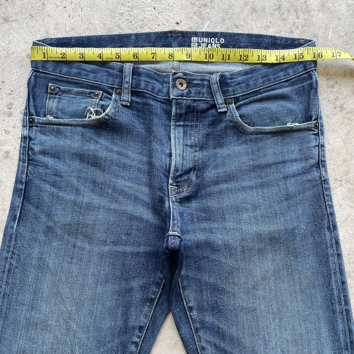 Japanese Brand Vintage Japanese Selvedge Jeans Slimfit Faded Denim Pants Size US 32 / EU 48 - 5 Thumbnail