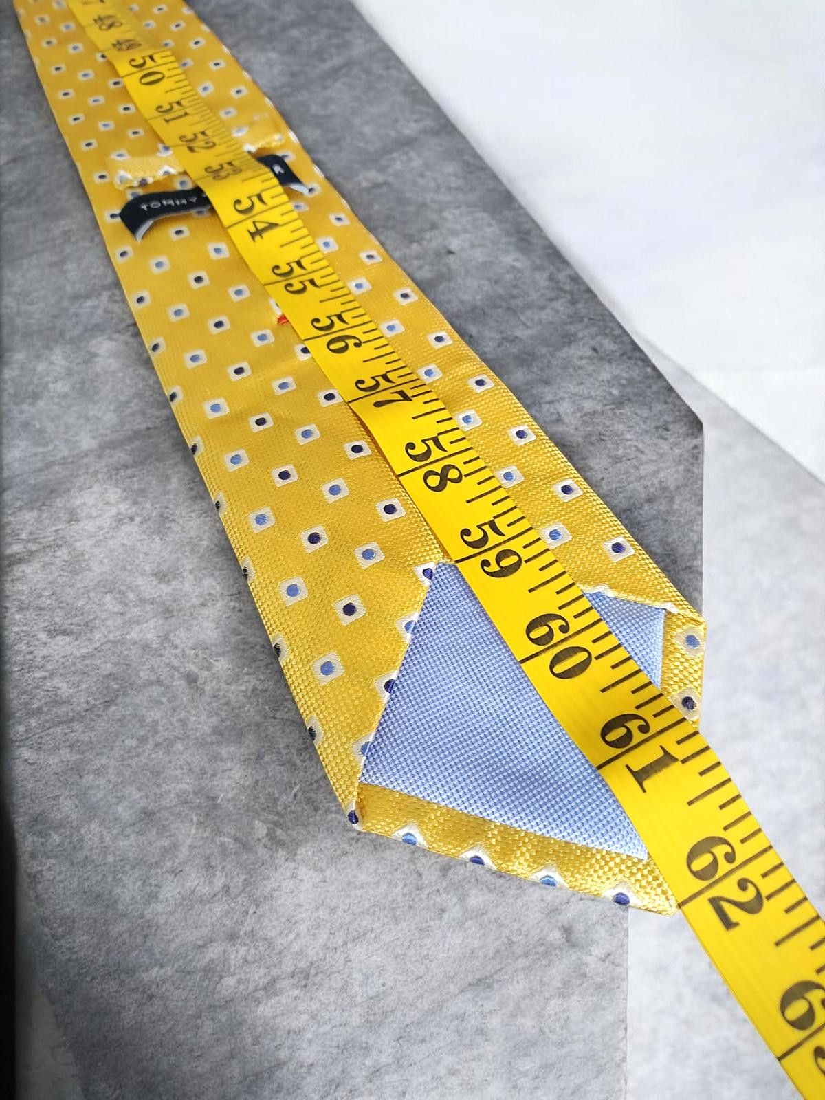 Tommy Hilfiger Tommy Hilfiger 100% Silk Yellow Patterned Tie Size ONE SIZE - 5 Thumbnail