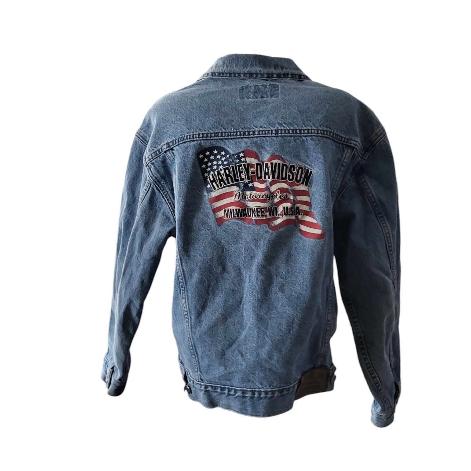 Harley Davidson Vintage Harley Davidson Denim Trucker Motorcycle Jack Size M Size US M / EU 48-50 / 2 - 1 Thumbnail