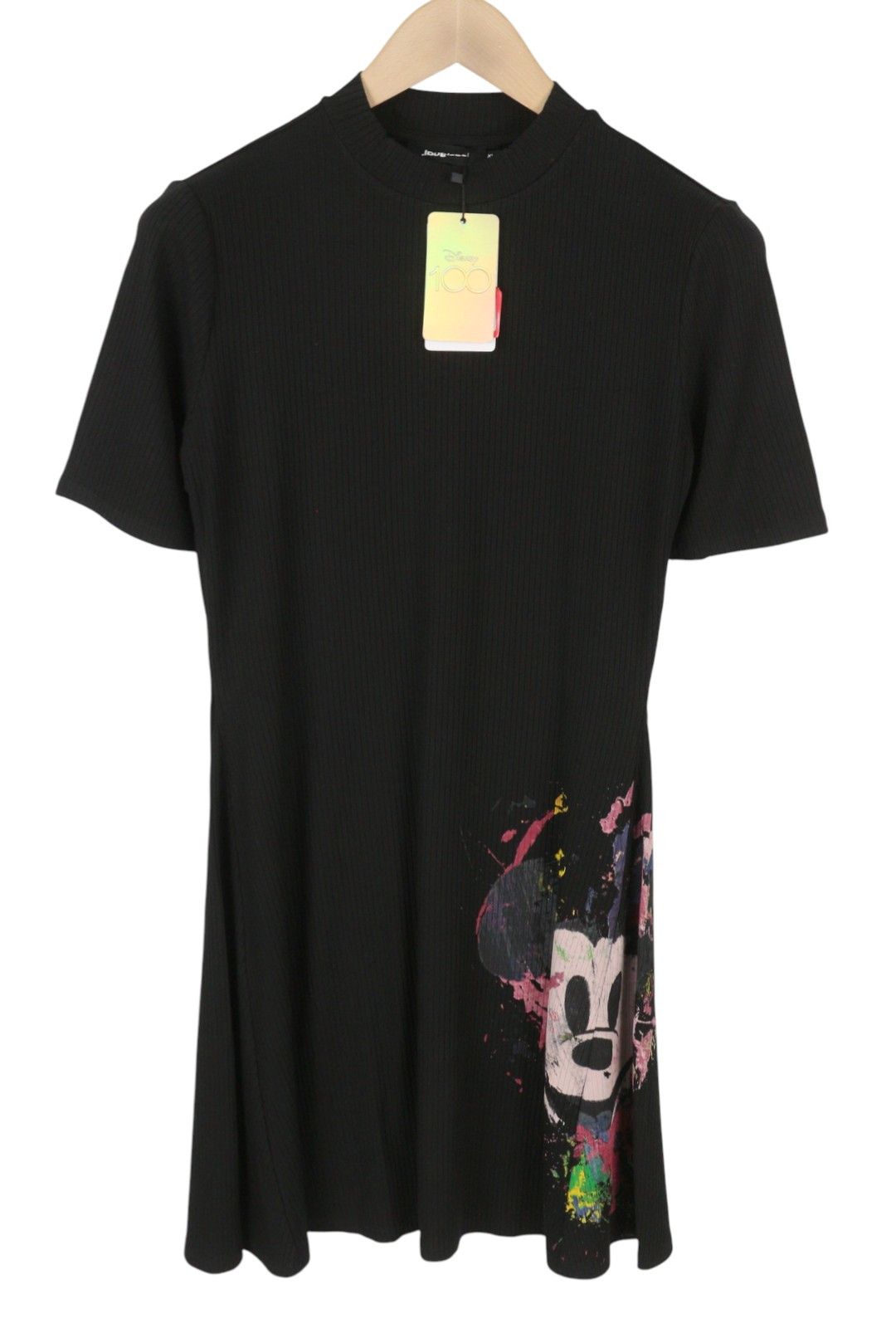 Desigual DISNEY MICKEY MORRO XL Black Ribbed Mini Dress 88768 Size XL / US 12-14 / IT 48-50 - 4 Thumbnail