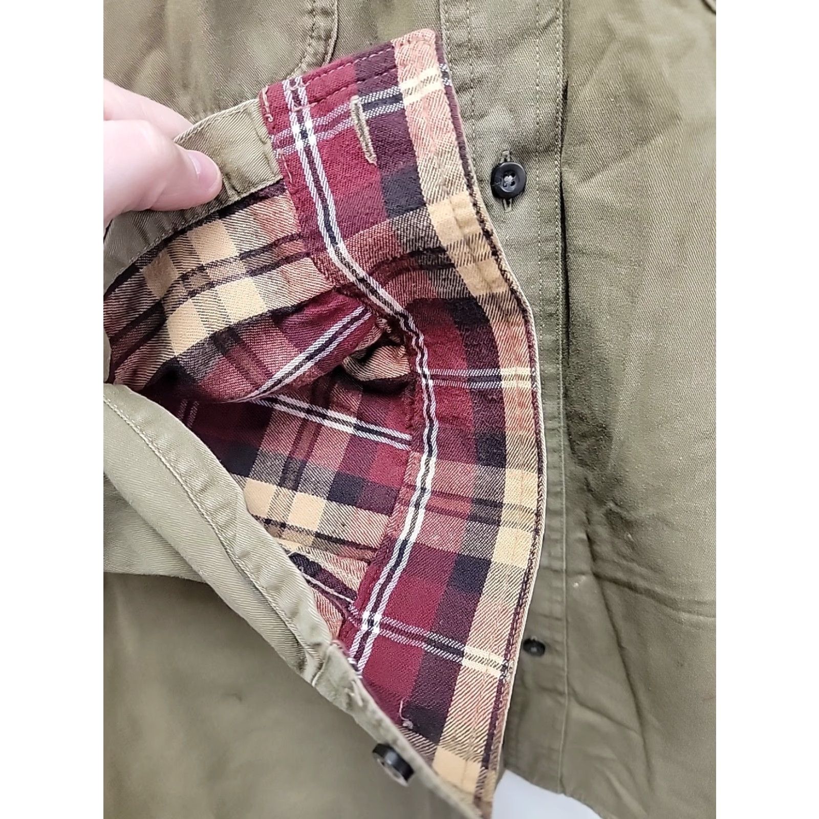 Vintage VINTAGE LL Bean Shirt Jacket Shacket L Men's Green Flannel Lined Cotton Button-Up Long Sleeve Size L Size US L / EU 52-54 / 3 - 5 Thumbnail