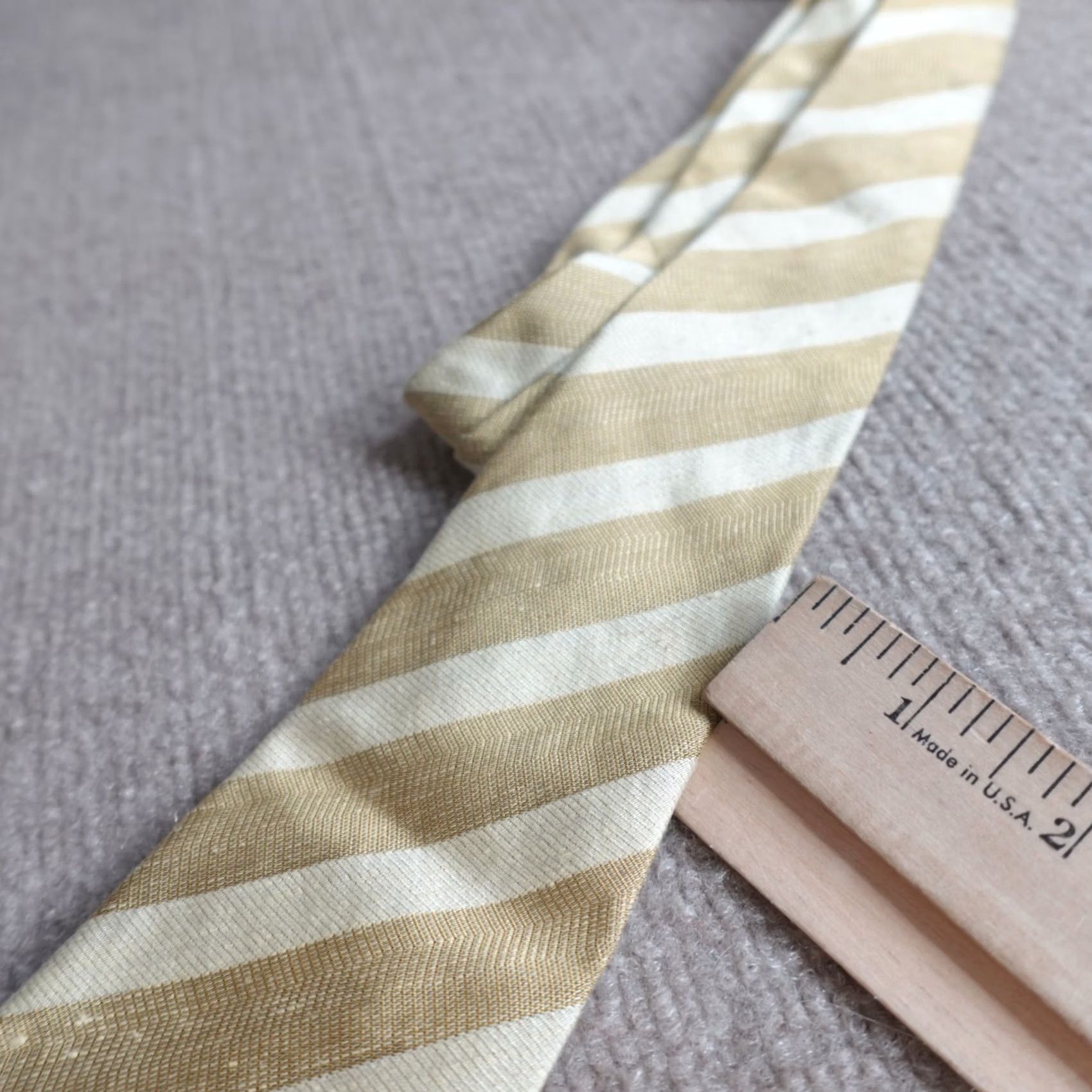 Celine CELINE Mens Tie Yellow Striped Jacquard Silk Made in Spain One Size Size ONE SIZE - 3 Thumbnail