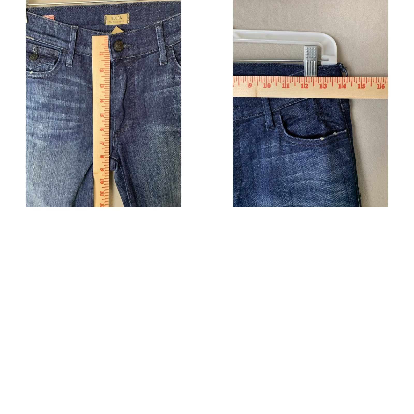 True Religion True Religion Jeans Womens 27 Blue Becca Mid Rise Boot Cut Flap Pocket Y2K Jeans Size 27" / US 4 / IT 40 - 9 Thumbnail