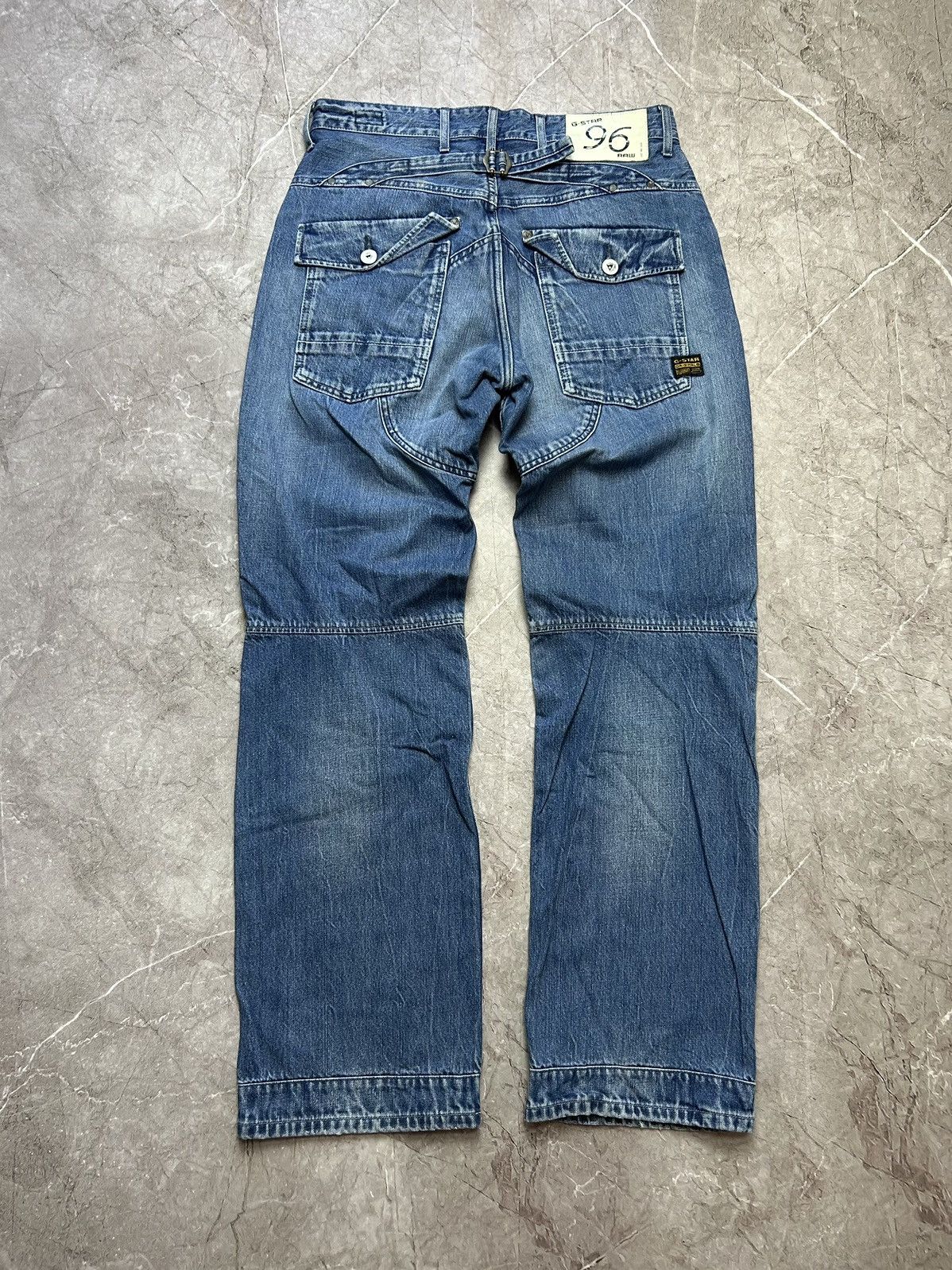 G-Star × Japanese Brand × Vintage Vintage G Star Raw Jeans 96 Embroidered Logo Japanese Y2K Size US 33 - 1 Thumbnail