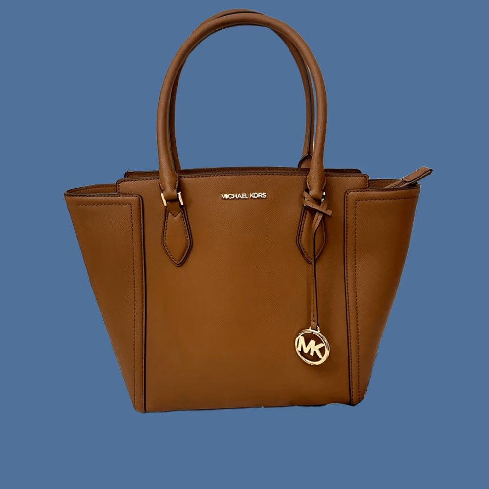 Michael Kors Michael Kors Ayden Luggage Tote Saffiano Leather Hand Bag Large Carryall Brown Womens Tote Size ONE SIZE - 1 Thumbnail