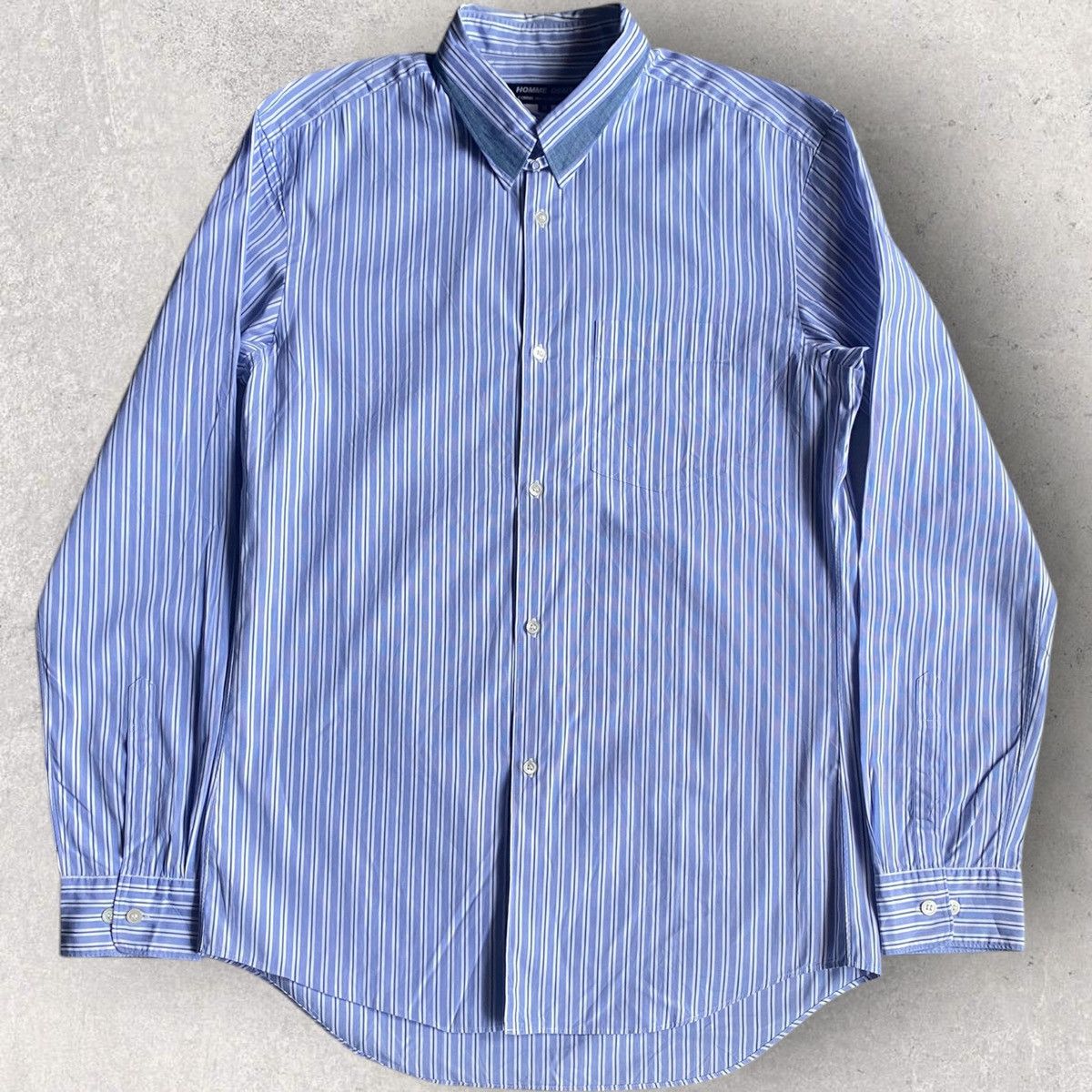 Comme des Garcons Blue Stripes Slim Fit Shirt Size US M / EU 48-50 / 2 - 2 Thumbnail