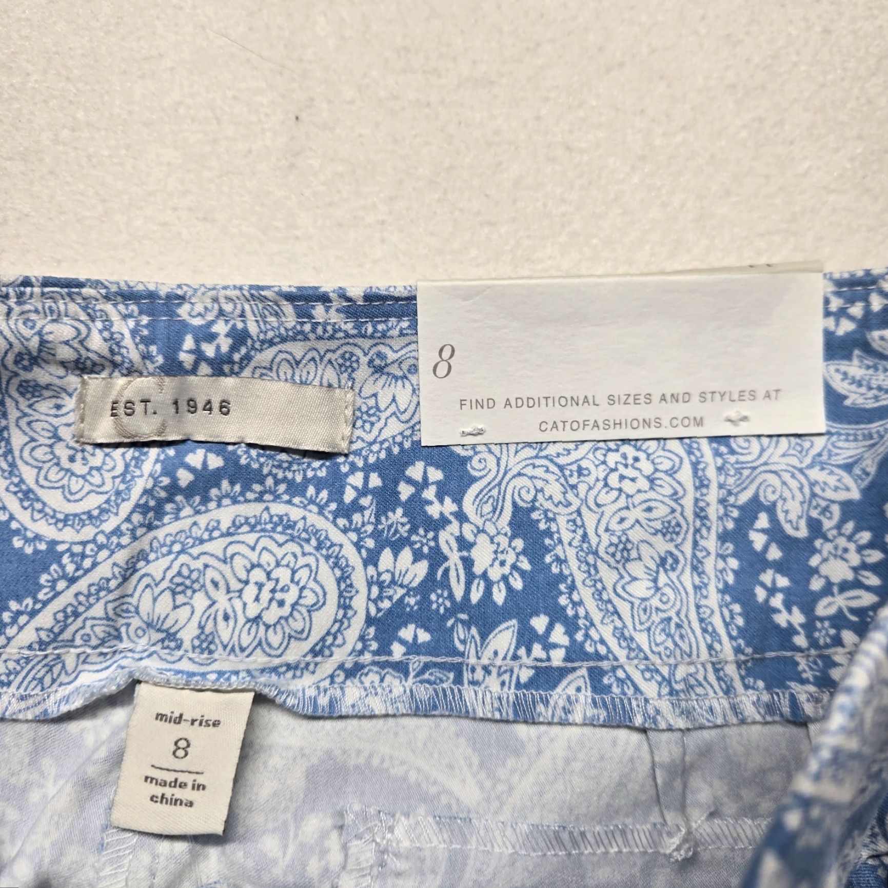 Vintage CATO Women's Casual Zip Pants Size 8 Blue Stretch Cotton Ankle Chino Size 30" / US 8 / IT 44 - 5 Thumbnail
