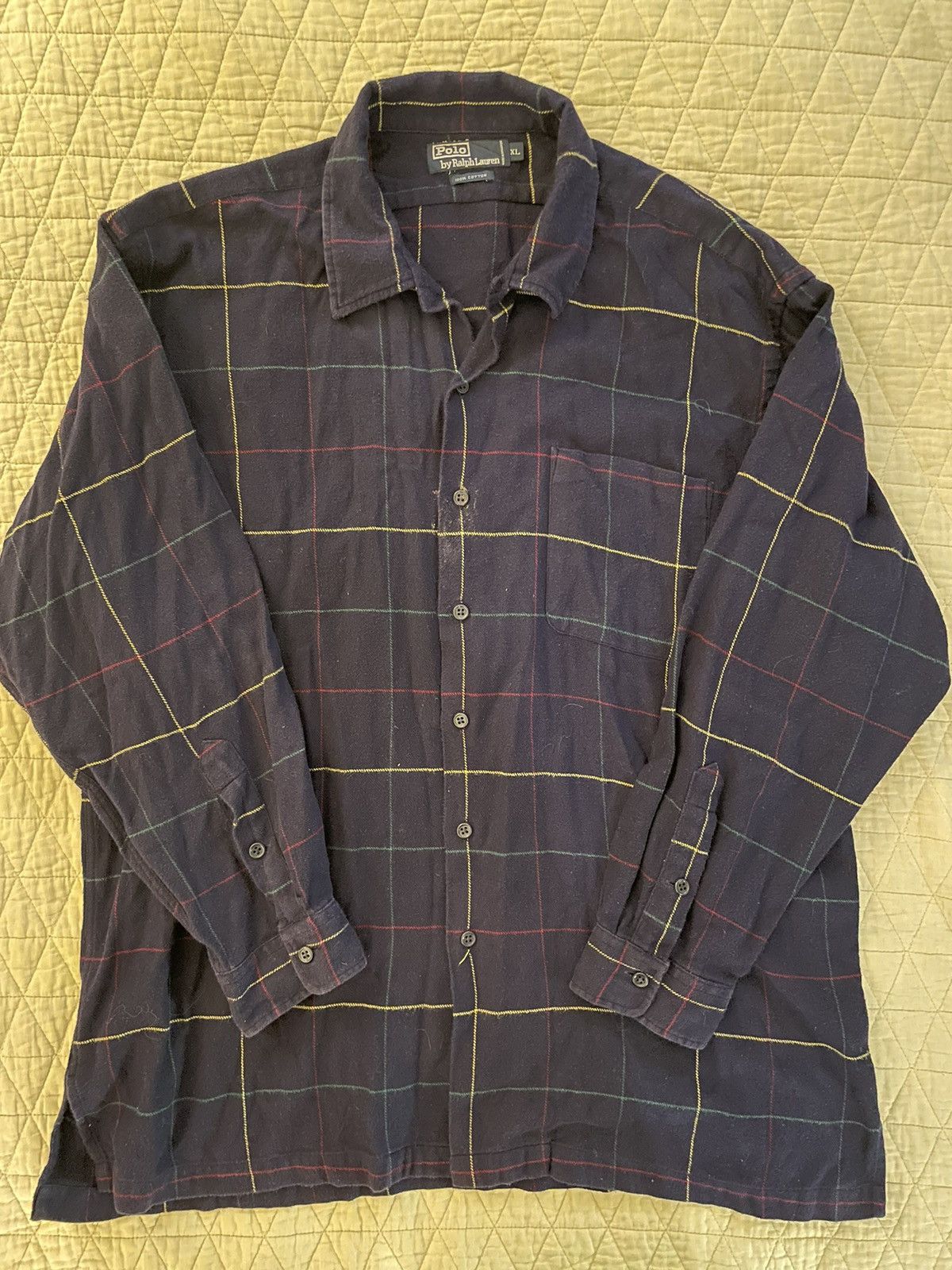 Polo Ralph Lauren × Vintage Windowpane Flannel Sport Shirt Size US XL / EU 56 / 4 - 2 Thumbnail