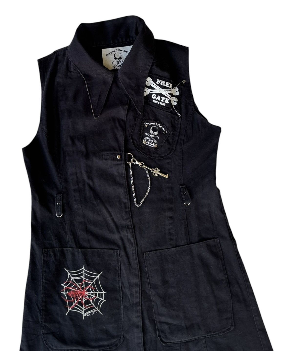 If Six Was Nine × Japanese Brand × Le Grande Bleu (L.G.B.) 2000s Free Gate Punk Grunge Gothic Spiderweb Chain Vest Size S / US 4 / IT 40 - 6 Thumbnail