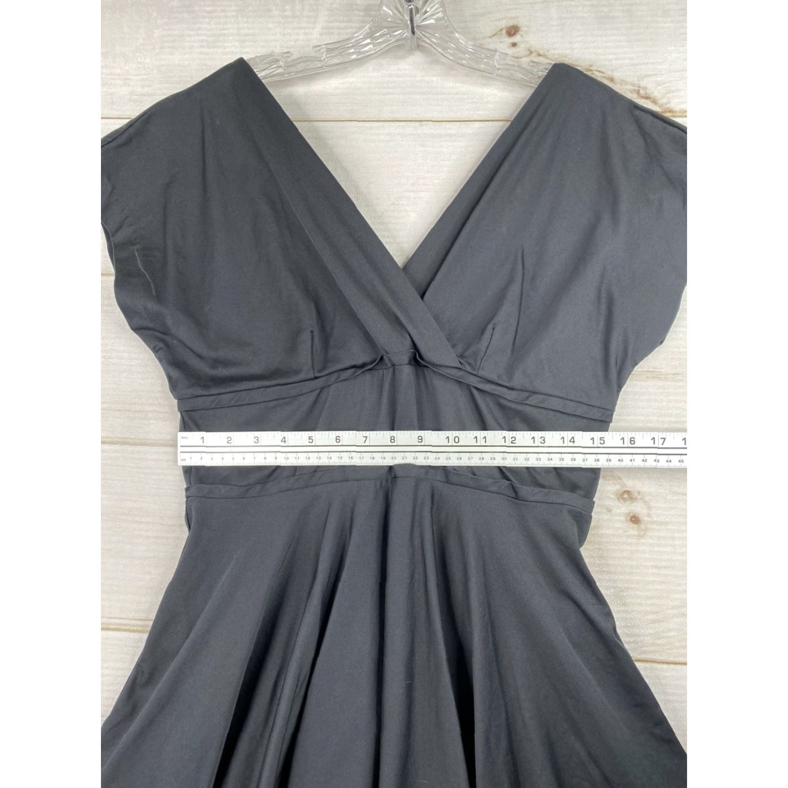 Etro Retrospec'd Dress Sz 10 Black Deep V Stretch Fit & Flare Retro Pinup Vintage Dress Size L / US 10 / IT 46 - 4 Thumbnail