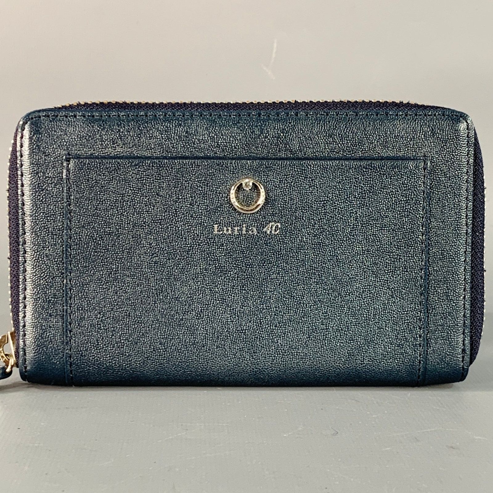 Other LURIA 4C Navy Textured Leather Zip Around Wallet Size ONE SIZE - 1 Thumbnail