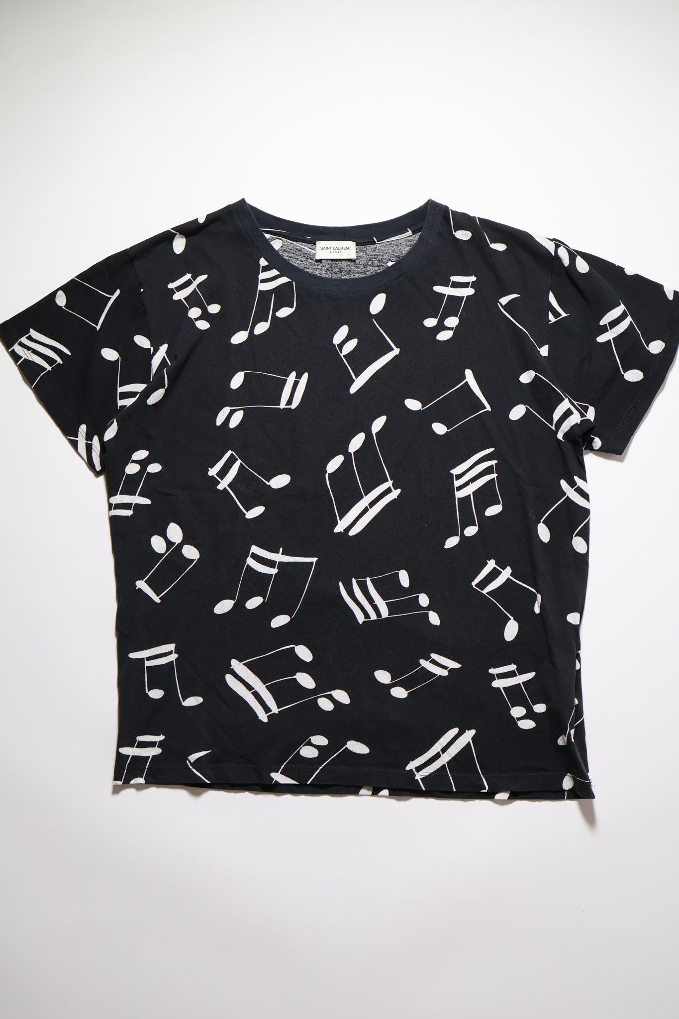【SAINT LAURENT】SURF MUSICAL NOTES PRINTED T-SHIRT Saint Laurent Music Note Shirt | Grailed