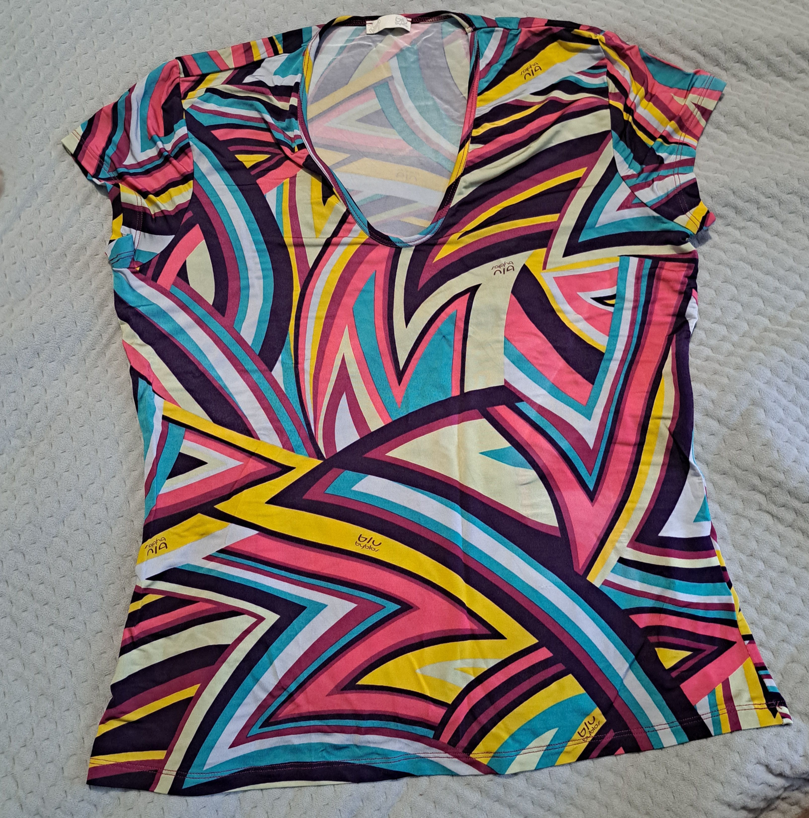 Byblos × Vintage Blu Byblos multicolour t-shirt, blouse. Size XL / US 12-14 / IT 48-50 - 1 Thumbnail