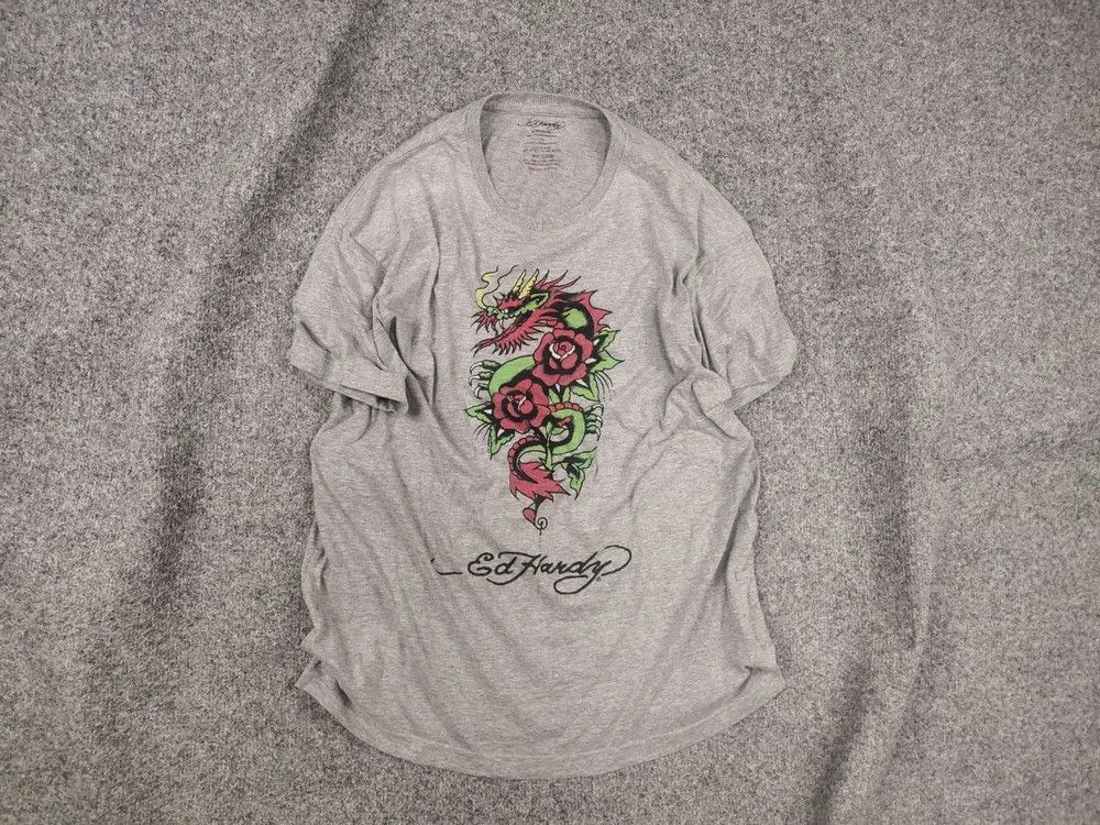 Ed Hardy Ed Hardy Vintage Y2K Style Dragon Japan Tattoo T Shirt Tee Size US M / EU 48-50 / 2 - 1 Thumbnail