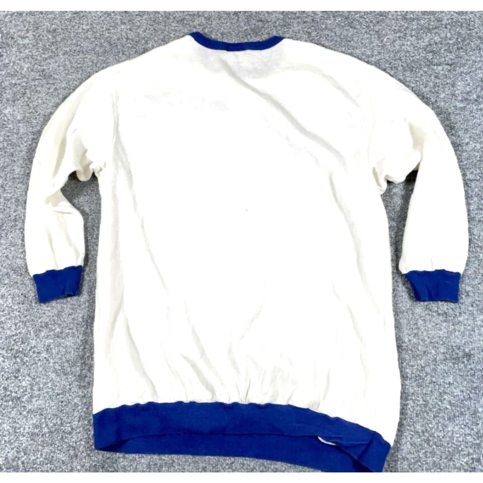 Vintage Vintage 90s Tiger Collage Print Ringer Sweatshirt Women's XL White Blue Retro Casual Activewear Size XL / US 12-14 / IT 48-50 - 2 Thumbnail