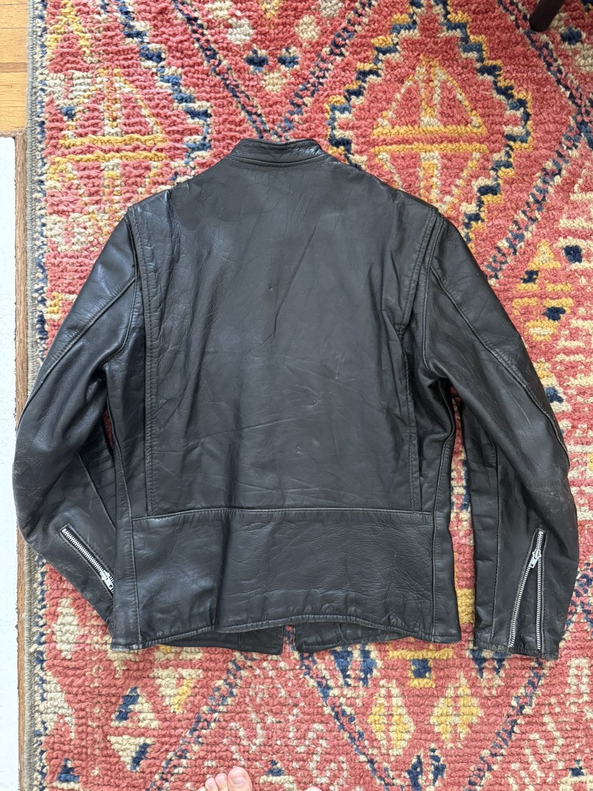 Brooks Vintage BROOKS Cafe Racer 60s Black Leather Jacket sz 40/M Size US M / EU 48-50 / 2 - 9 Thumbnail