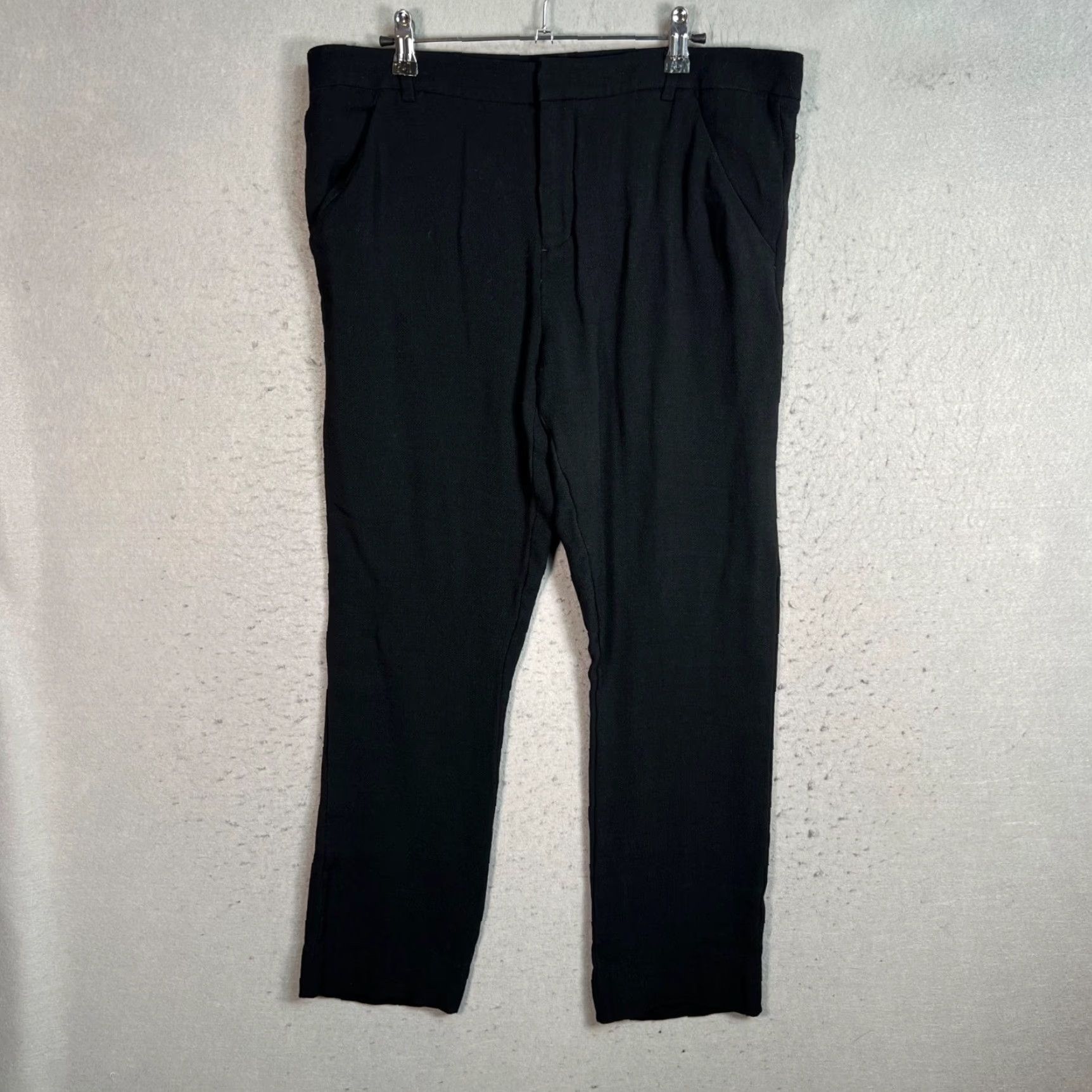 Helmut Lang Helmut Lang Womens Pants Dress Pants Black Straight-Leg Size 12 Regular Inseam 27 in Pockets Size 34" / US 12 / IT 48 - 2 Thumbnail