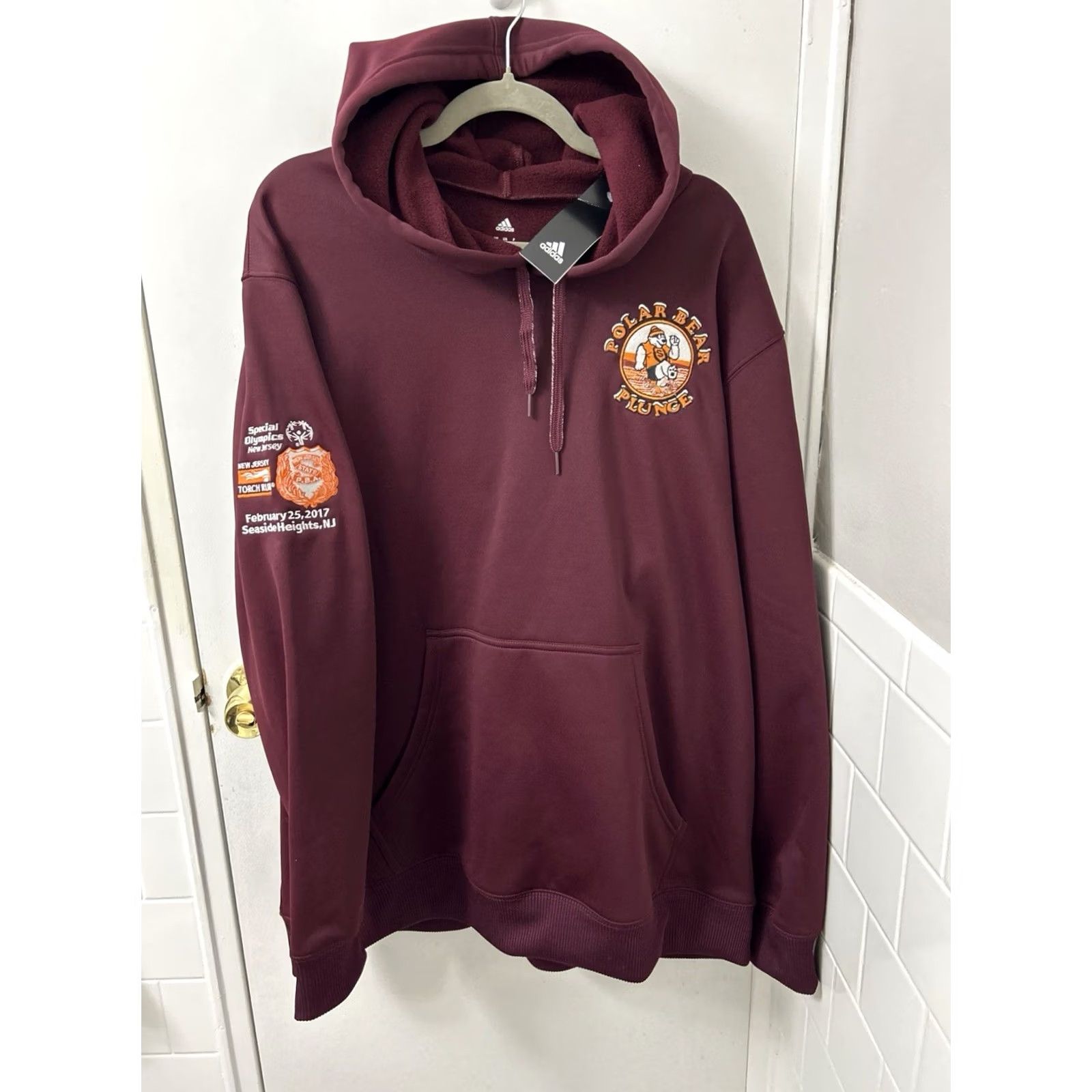 Adidas Adidas Hoodie Mens 2XL Maroon Fleece Lined Special Olympics Sweatshirt L/S NWT Size US XXL / EU 58 / 5 - 2 Thumbnail
