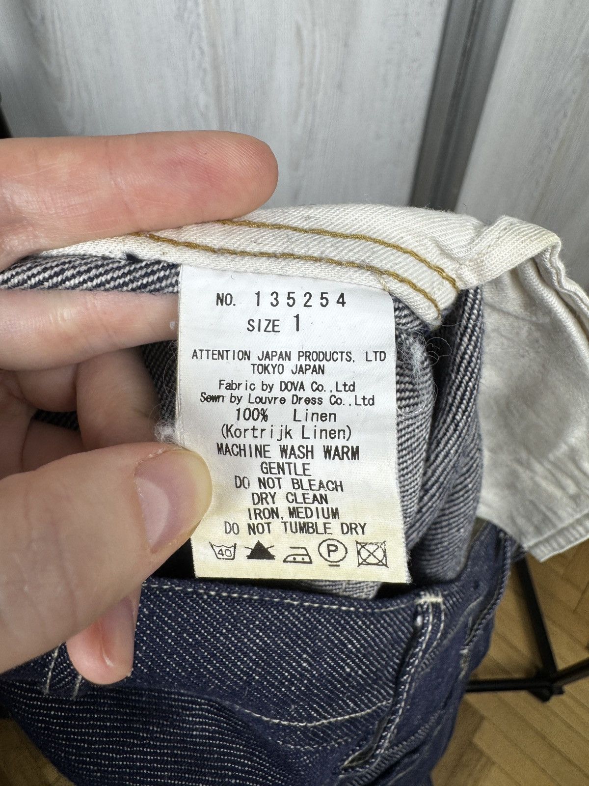 Vlas Blomme Vlas Blomme navy blue kortrijk linen size 1 Japan made jeans Size US 31 - 11 Thumbnail