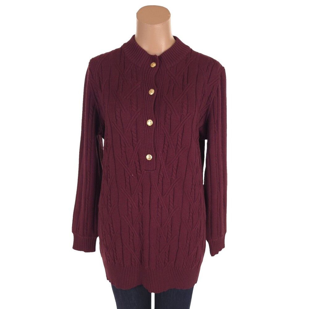 Celine Vintage 80s/90s Celine Paris 1/2 Crest Button Sweater Size M Size M / US 6-8 / IT 42-44 - 1 Thumbnail