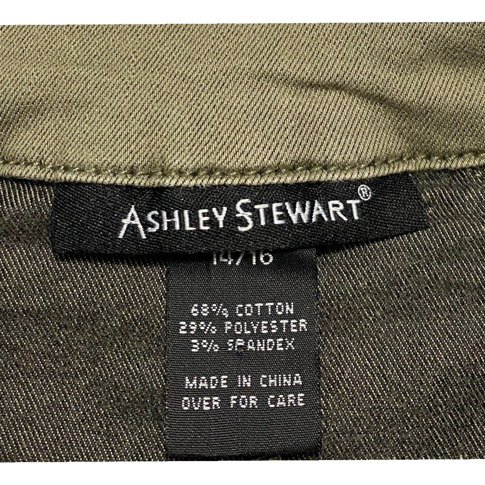 Vintage Ashley Stewart Jacket Women Bomber Olive Green Full Zip Pockets Size 14/16 Canvas Cotton Casual Spring Fall Size XL / US 12-14 / IT 48-50 - 5 Thumbnail