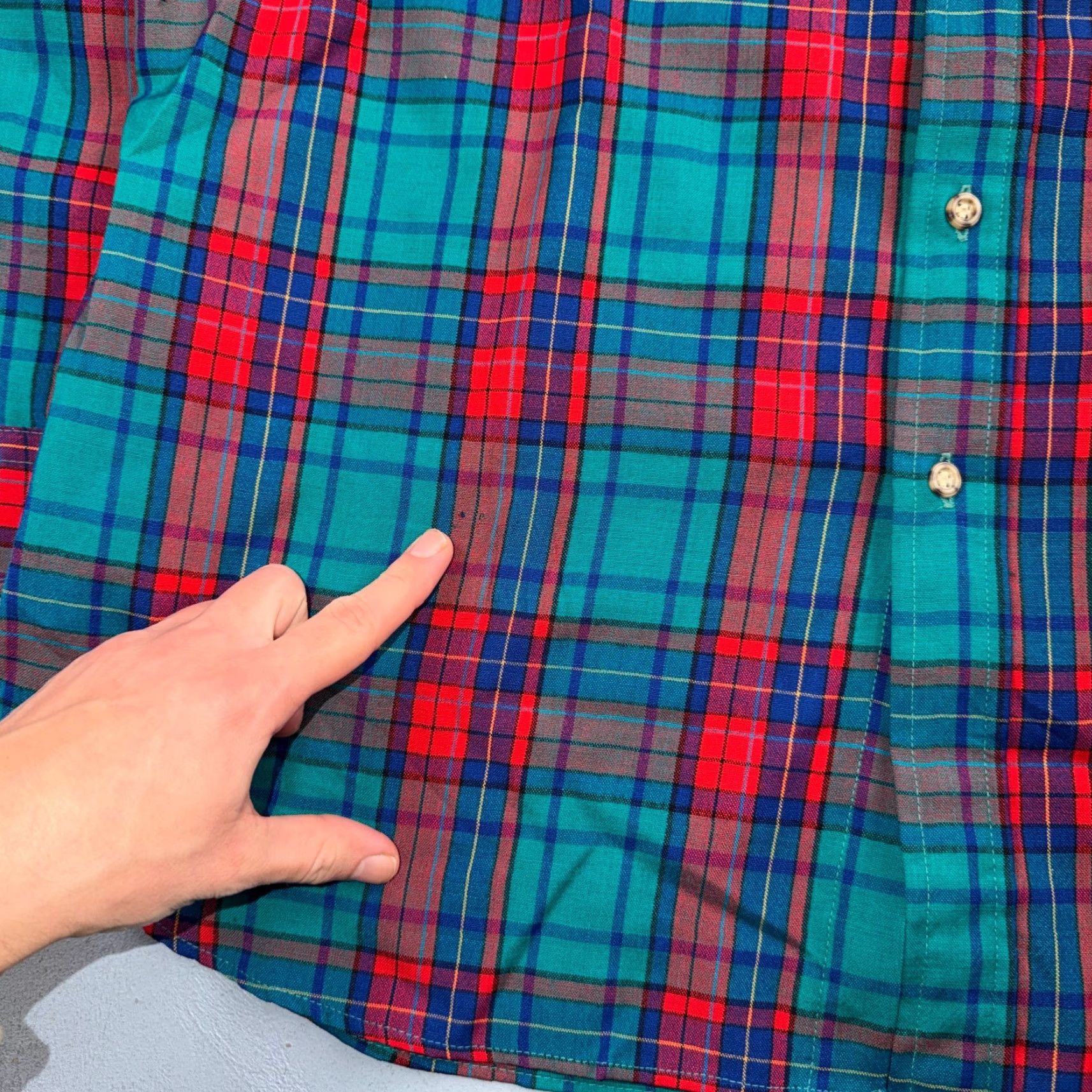 Pendleton VINTAGE Pendleton Button-Up Shirt XL Blue Red Turquoise Plaid Wool Flannel USA Made LS Size US XL / EU 56 / 4 - 3 Thumbnail
