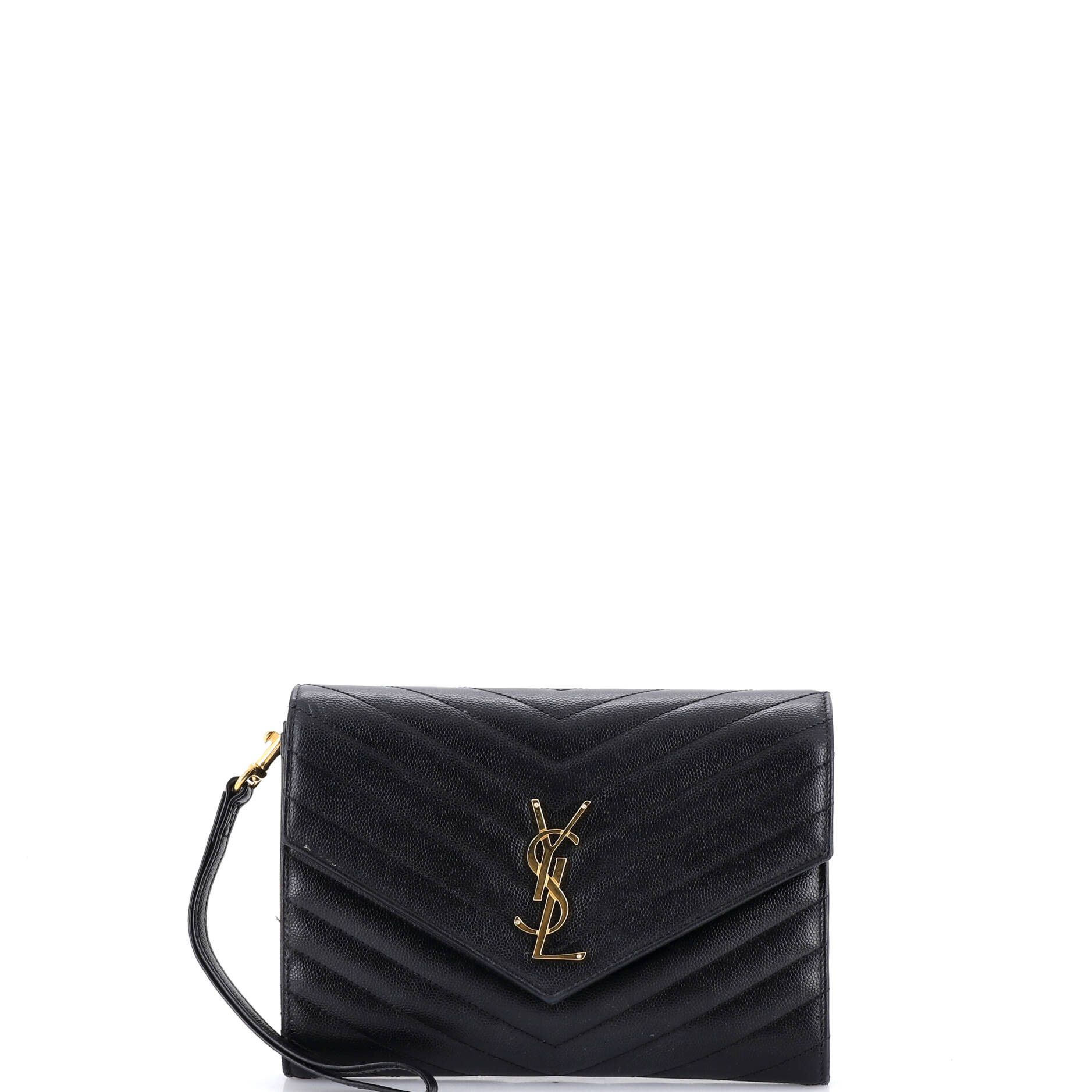 Saint Laurent Paris Classic Monogram Envelope Wristlet Clutch Size ONE SIZE - 1 Thumbnail