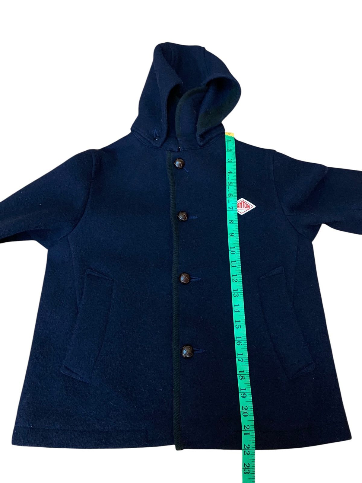 Danton Vintage Danton Vetements Travail Hoodie Wool Button Jacket Size US S / EU 44-46 / 1 - 14 Thumbnail
